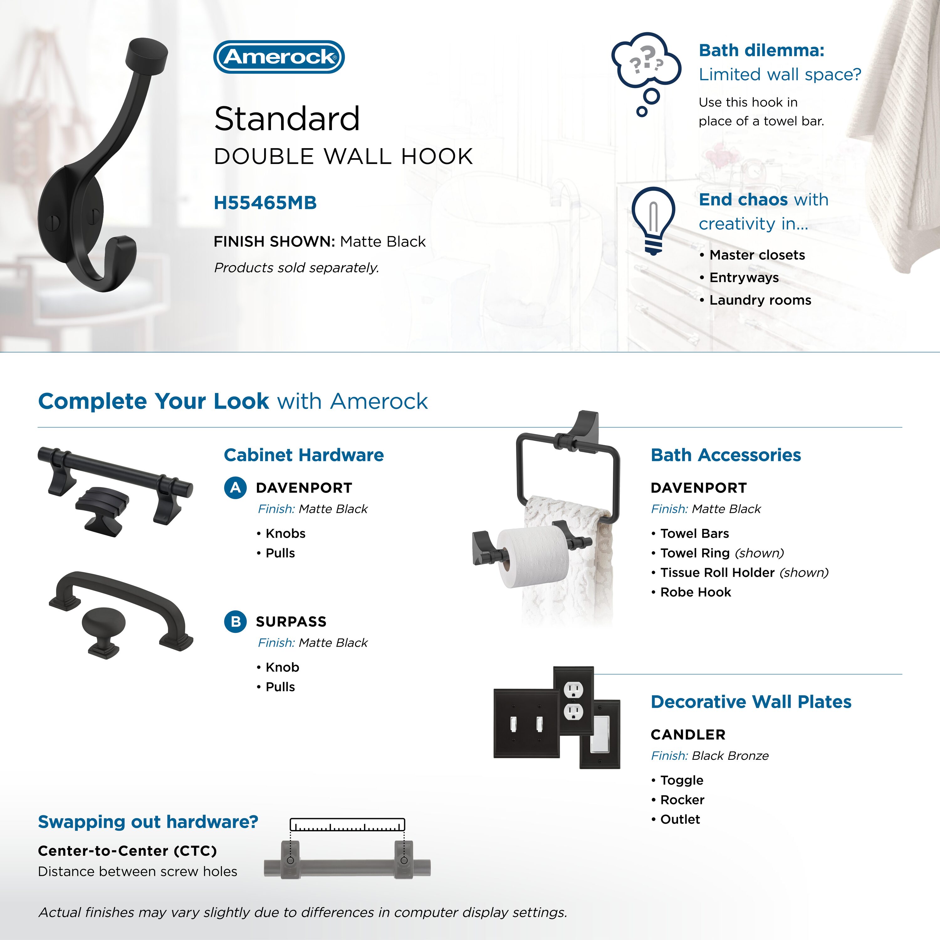 Amerock H55465MB Decorative-Wall-Hooks - View #6