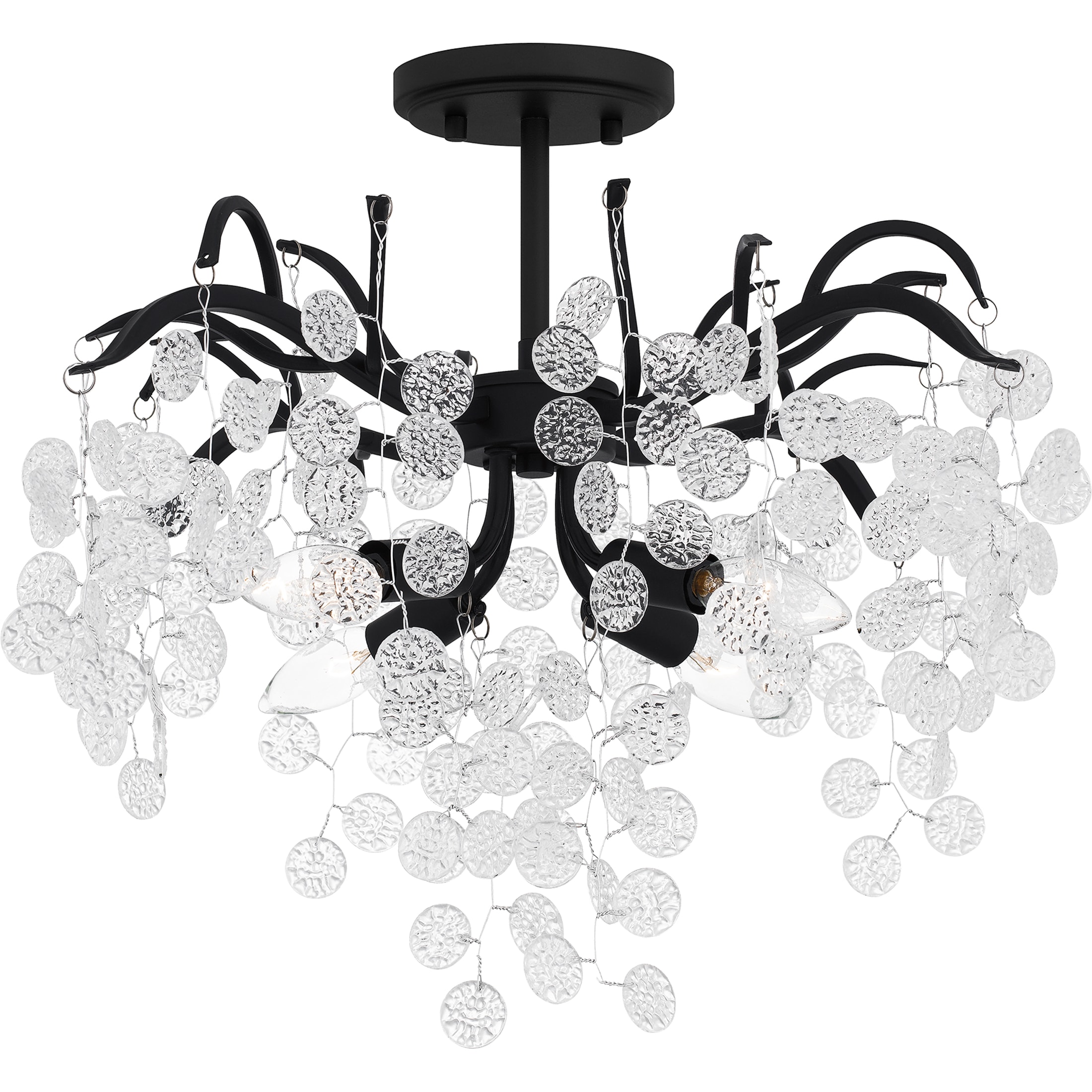 Quoizel MAP1720EK Maple 4 -Light 22-in Black Semi Flush Mount Light