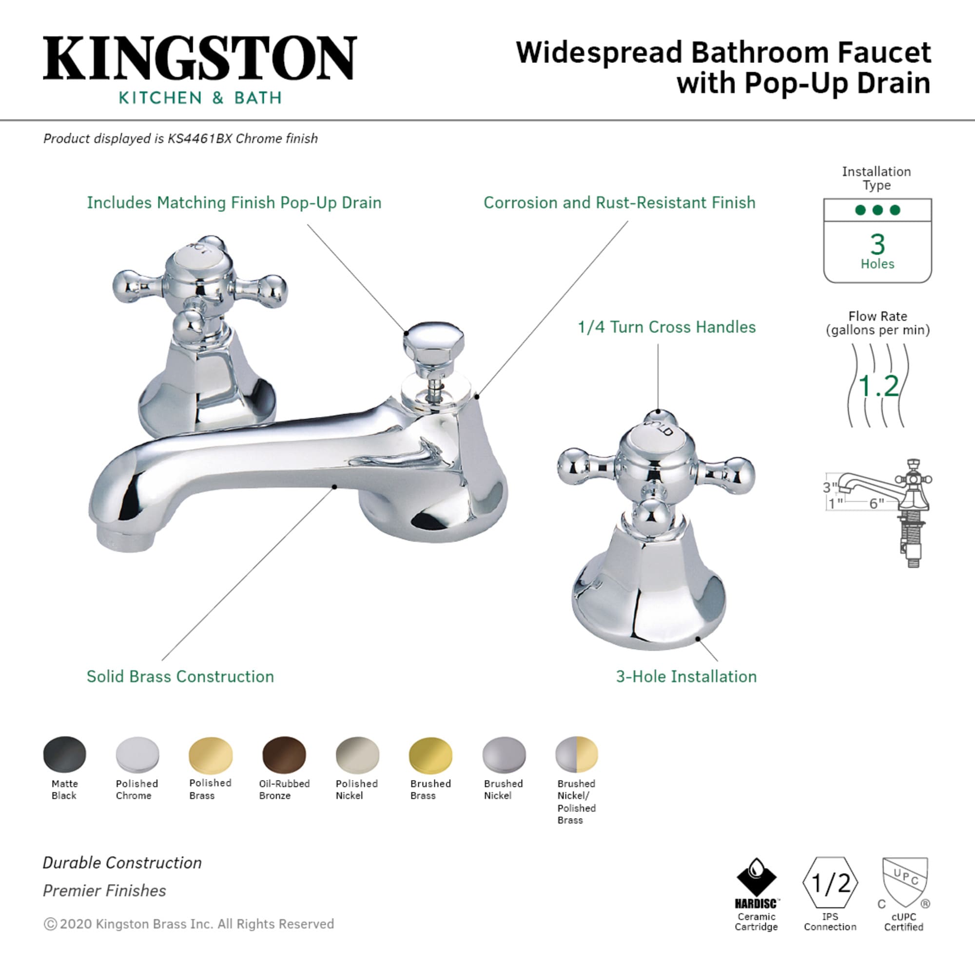 Kingston Brass WLKS4465BX Lavatory-Faucets - View #3
