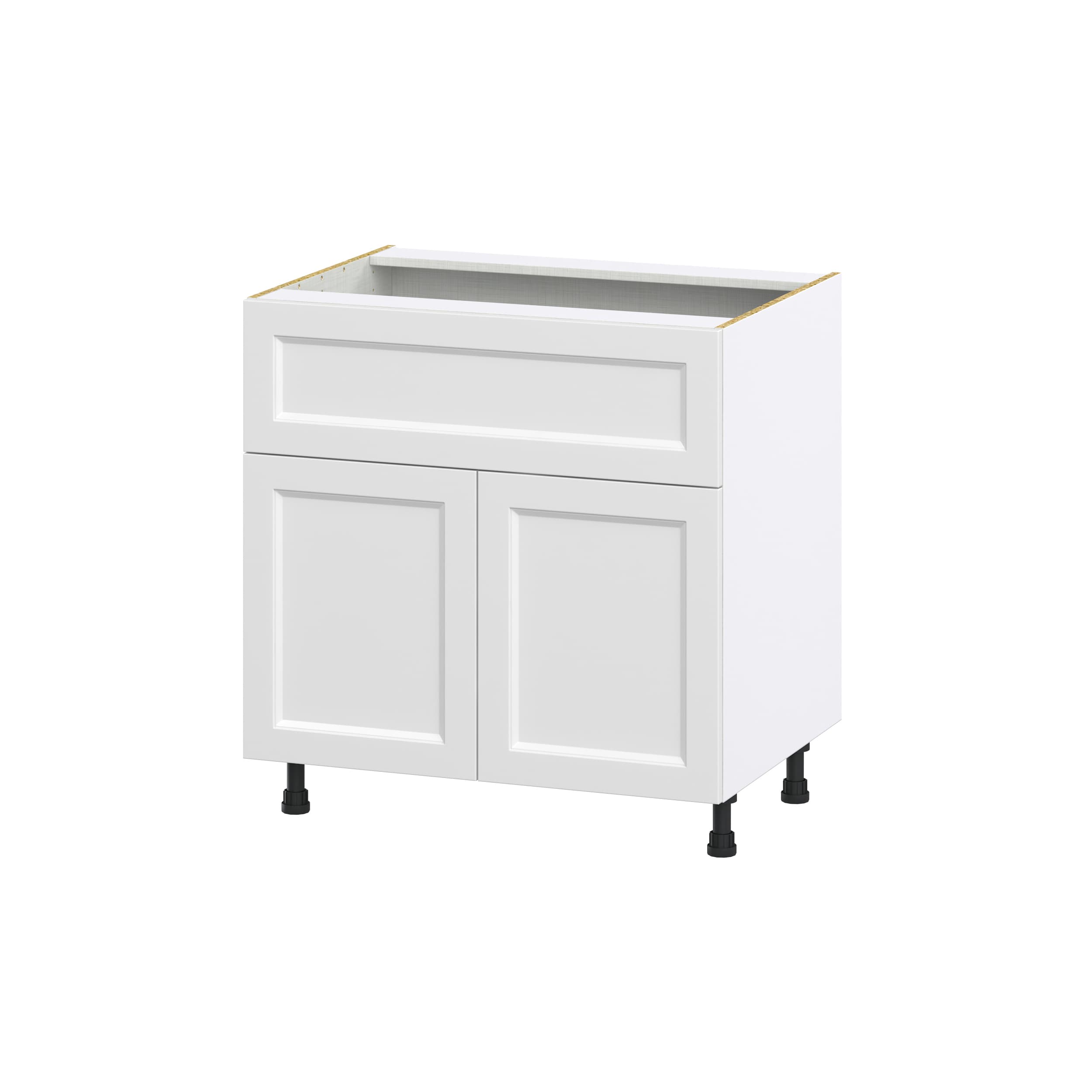 Hugo&Borg DSB33A-RI Riviera 33-in W x 34.5-in H x 25-in D Bright White Base Fully assembled Cabinet (Recessed Panel Shaker)