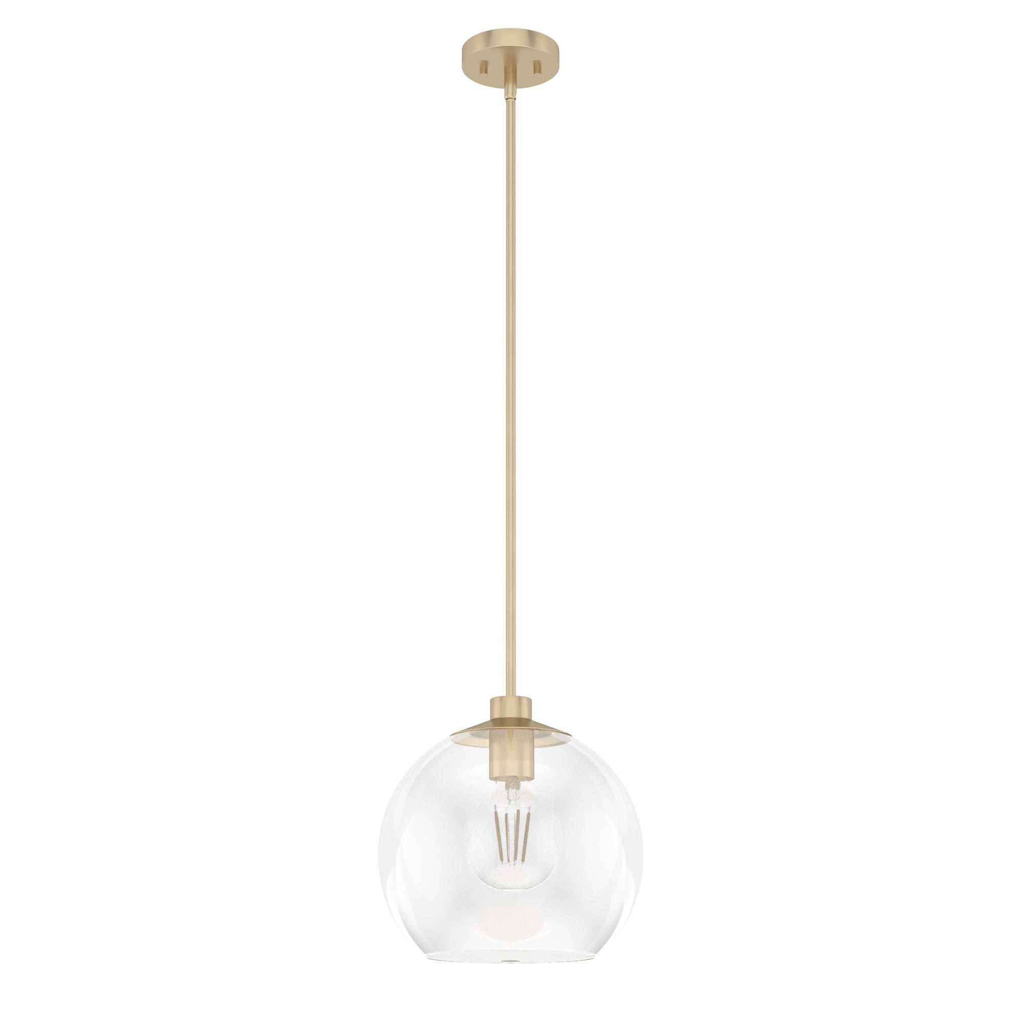 Hunter Xidane 3-Light Brushed Nickel Mid-century Clear Glass Geometric LED Medium Hanging Kitchen Island Light