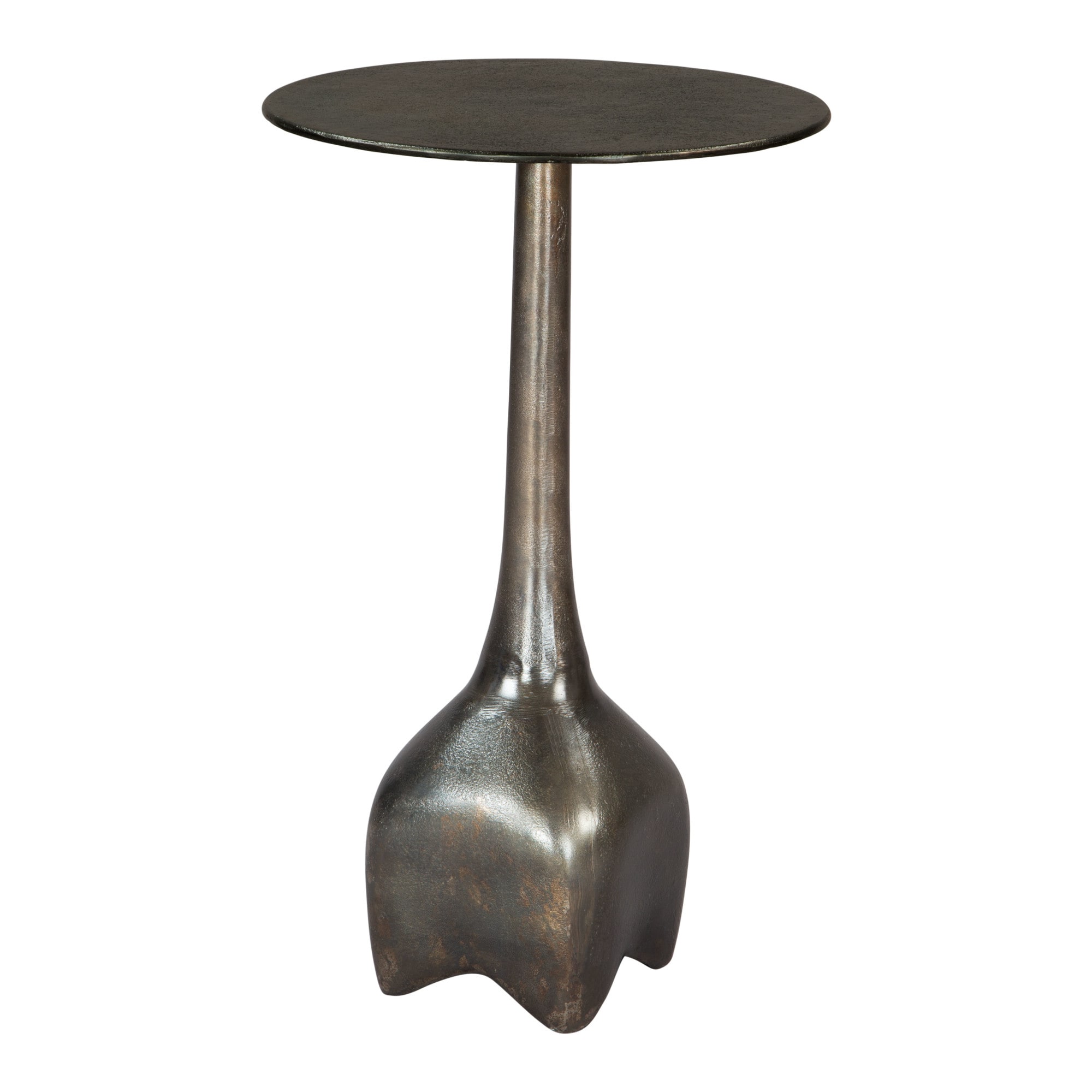 ZUO 109568 12.8-in W x 21.7-in H Charcoal Metal Round Modern End Table Assembly Required
