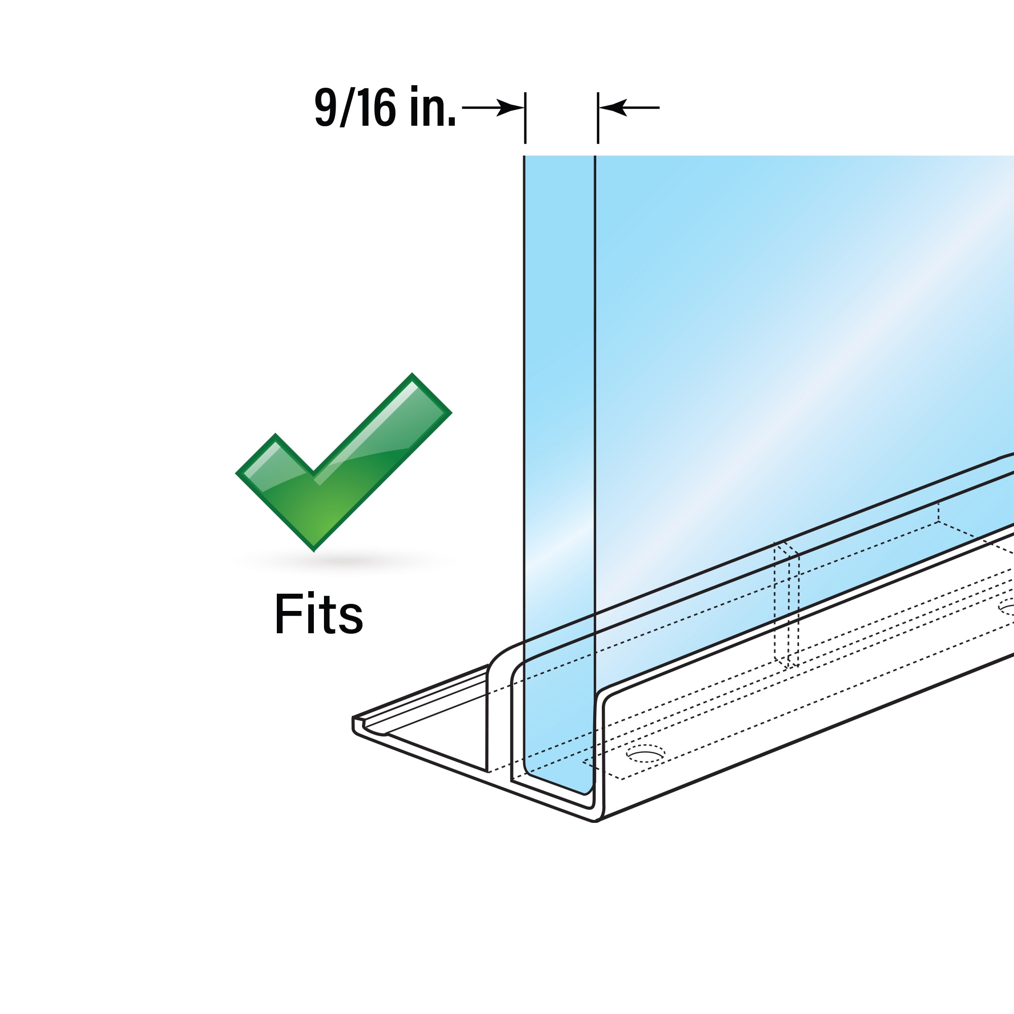 Prime-Line M 6221 Tub-Shower-Door-Guides - View #5