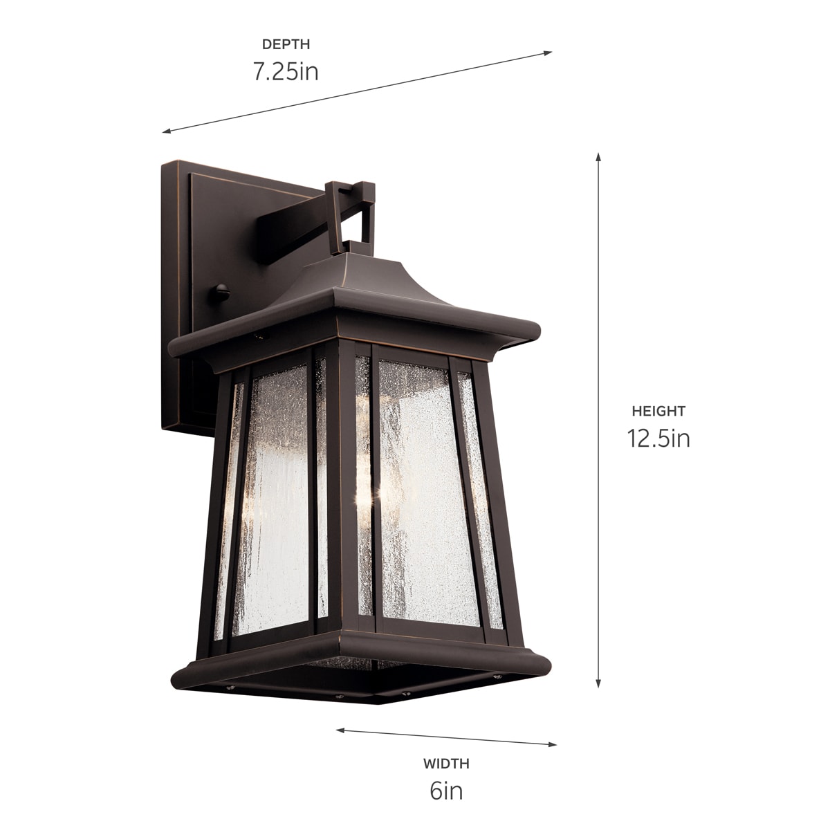 Kichler Taden 1-Light 12.5-in H Bronze Outdoor Wall Light In The ...