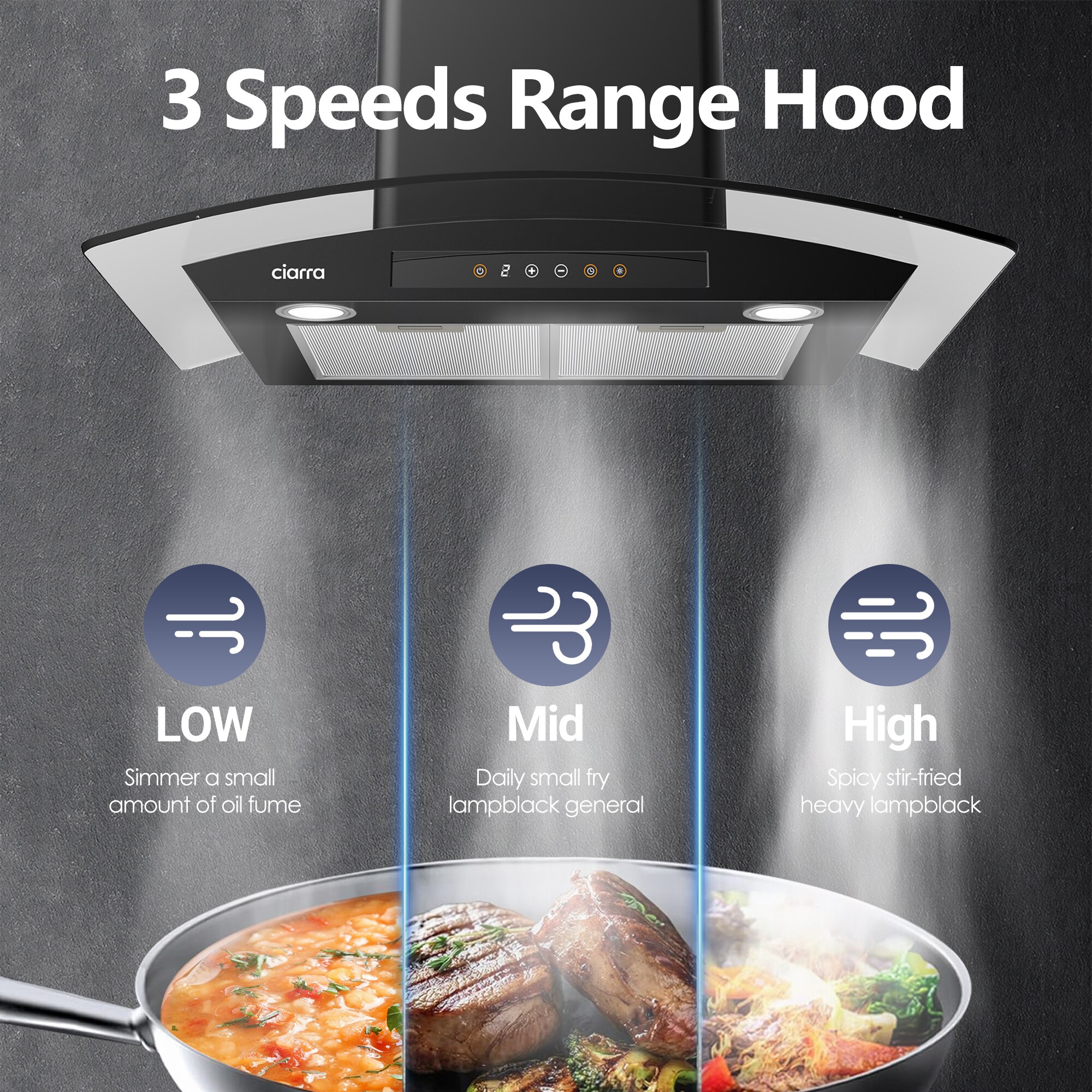 Jeremy Cass 30-in Ducted 450-CFM Black Wall-Mounted Range Hood ...