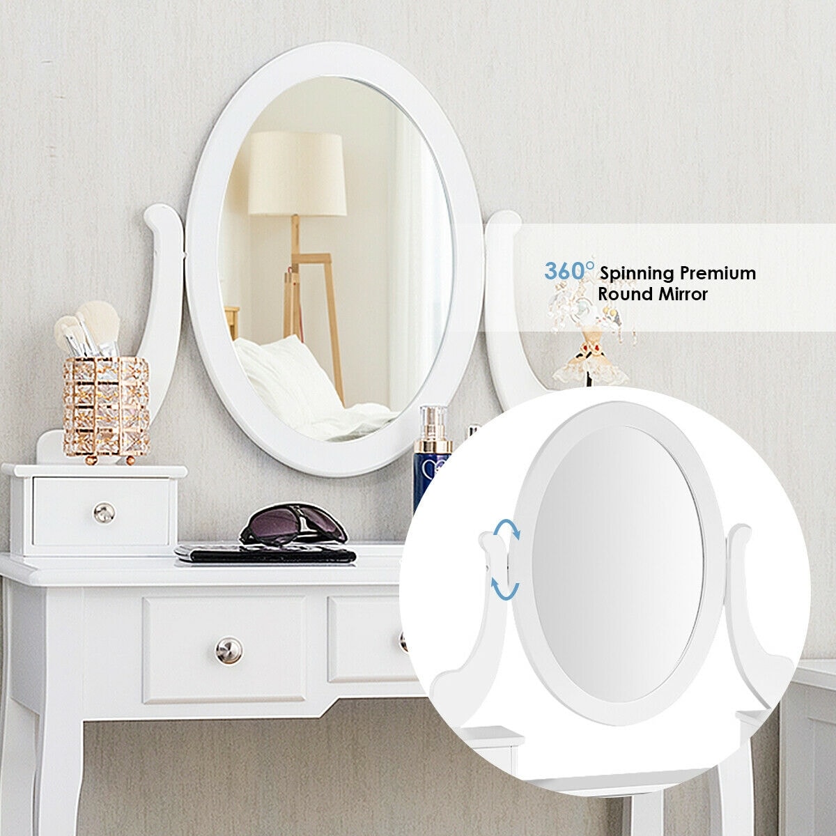 CASAINC WF-HYSN-66129WH Bedroom-Vanities - View #9