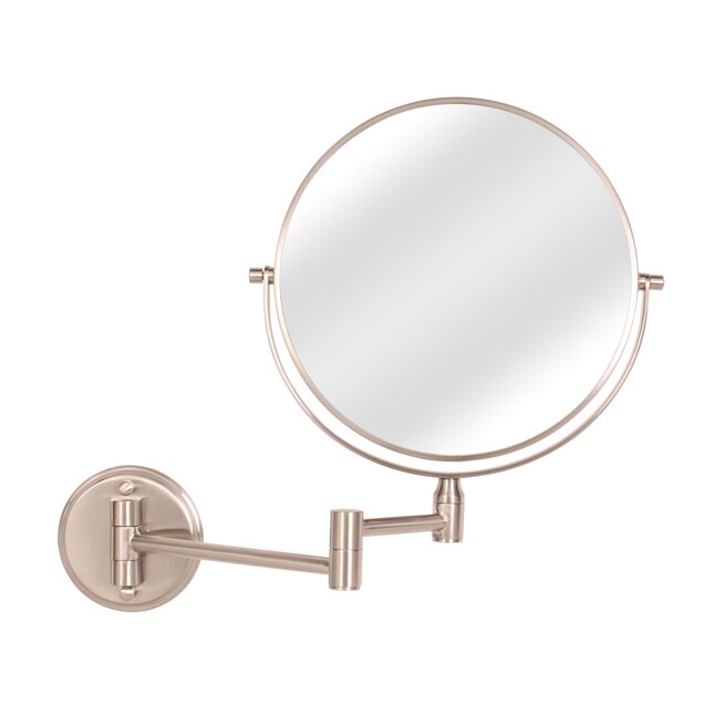 Magnifying Wall Mounted Vanity Mirror, Wall Mounted Makeup Mirror Brushed Nickel