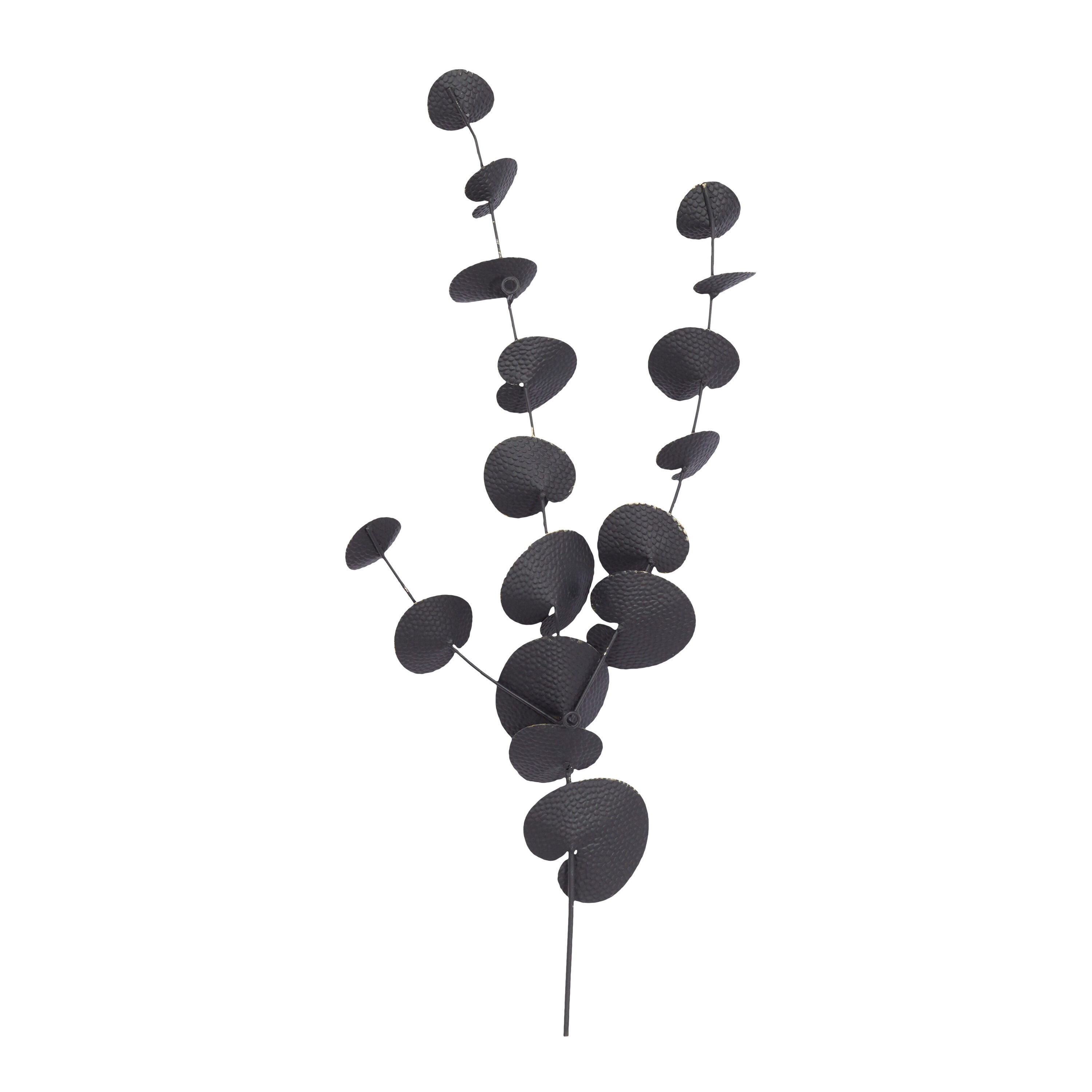 Black Metal Leaf Novelty Wall Sculpture, 17" x 36"