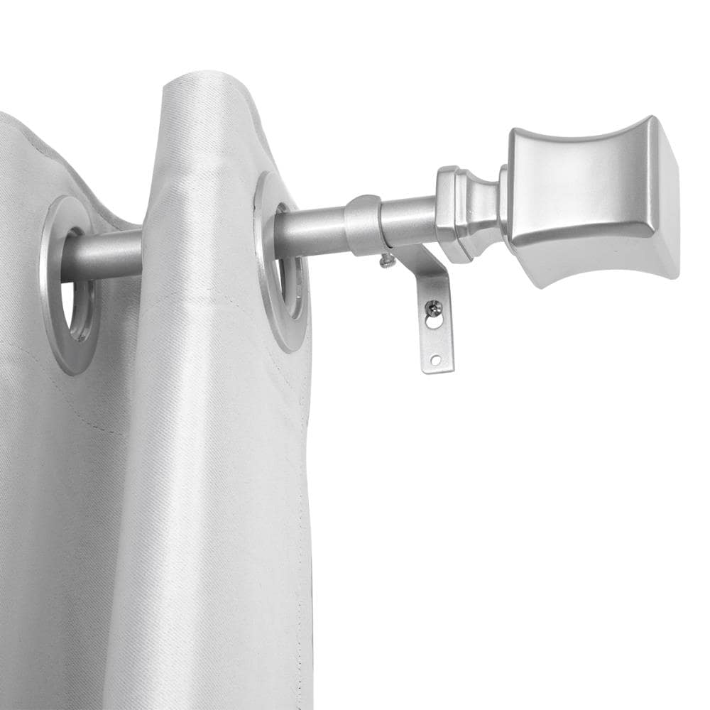 Utopia Alley D98N 86-in to 120-in Nickel Iron Single curtain rod with Finials