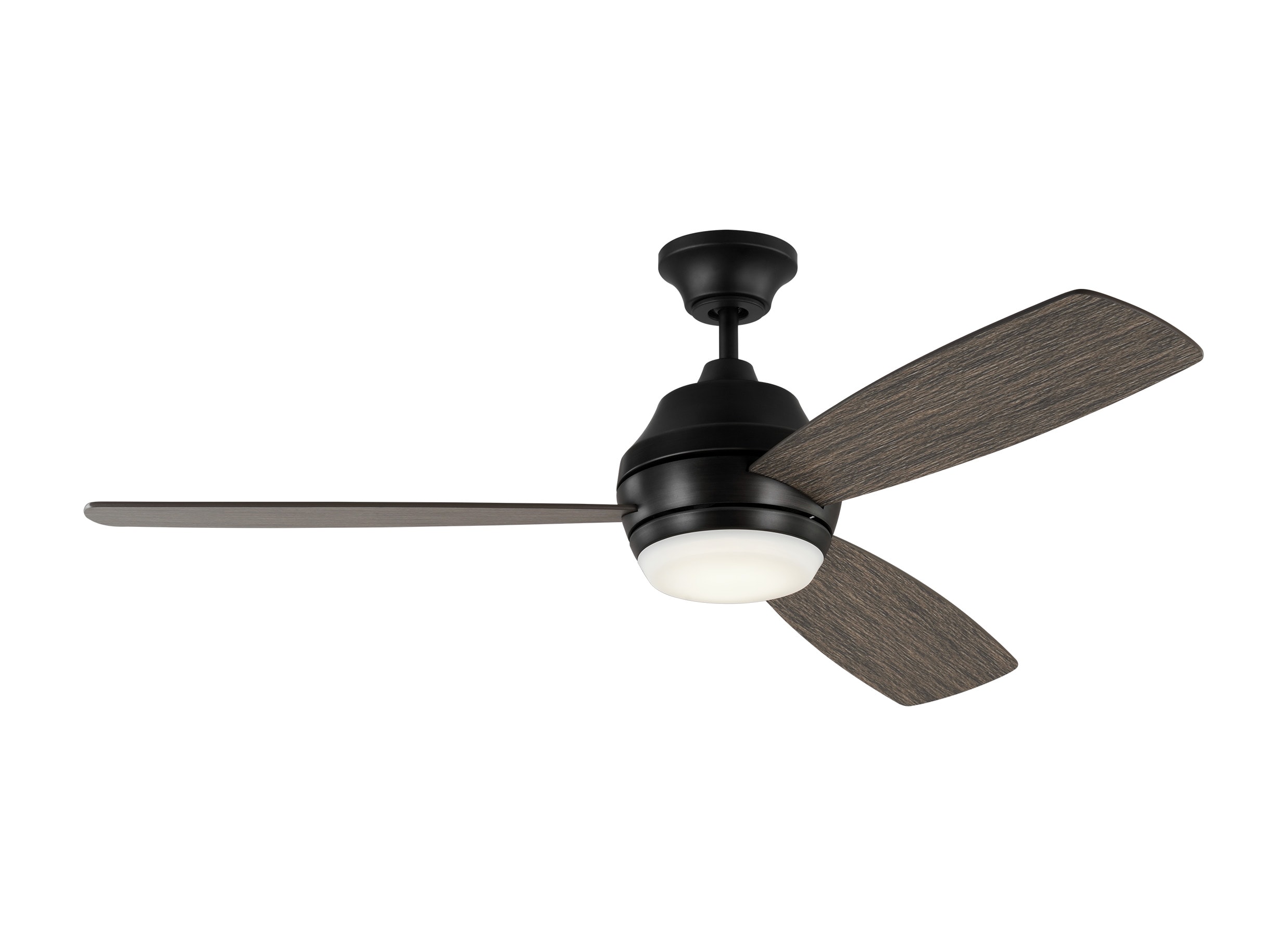 Generation Lighting 3IKDR52AGPD Ikon 52-in Integrated LED Aged Pewter with Light Grey Weathered Oak Blades Ceiling Fan With Light - Remote Included ( 3 -Blade )