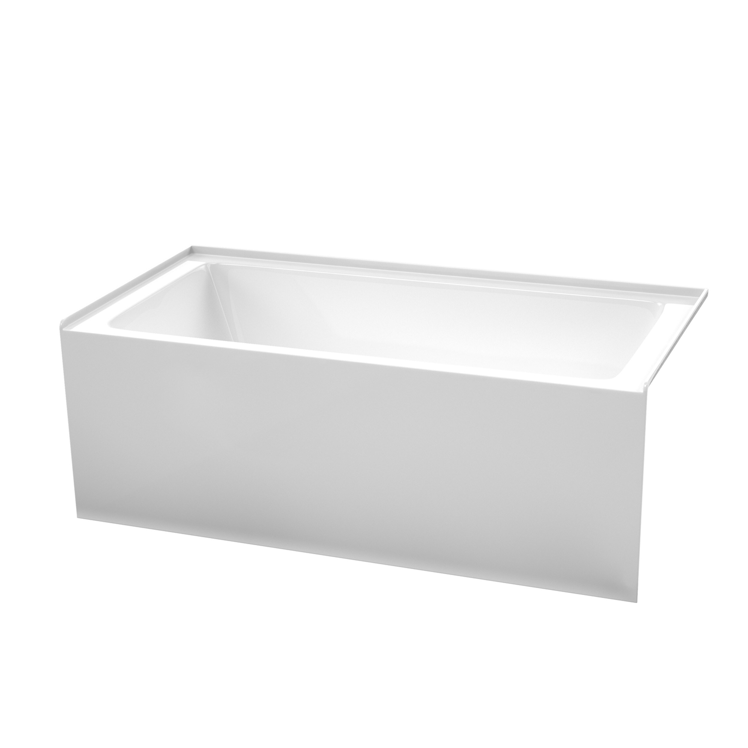 Wyndham Collection Grayley 30-in x 60-in White with Brushed Nickel Trim Acrylic Rectangular Alcove Soaking bathtub with Drain ( Right Drain )