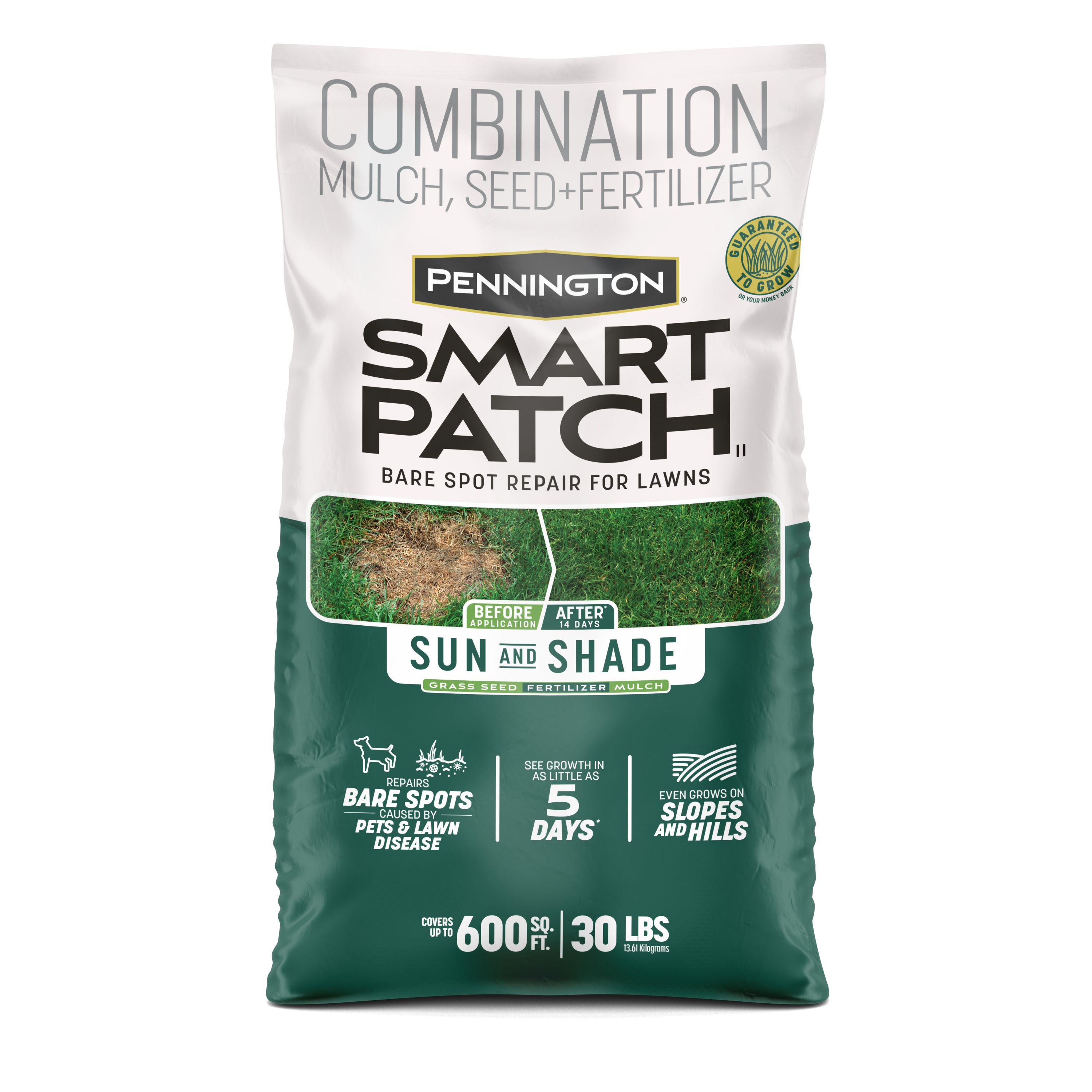 Pennington 2149602427 Smart Patch 30-lbs. Sun and Shade Lawn Repair Mix