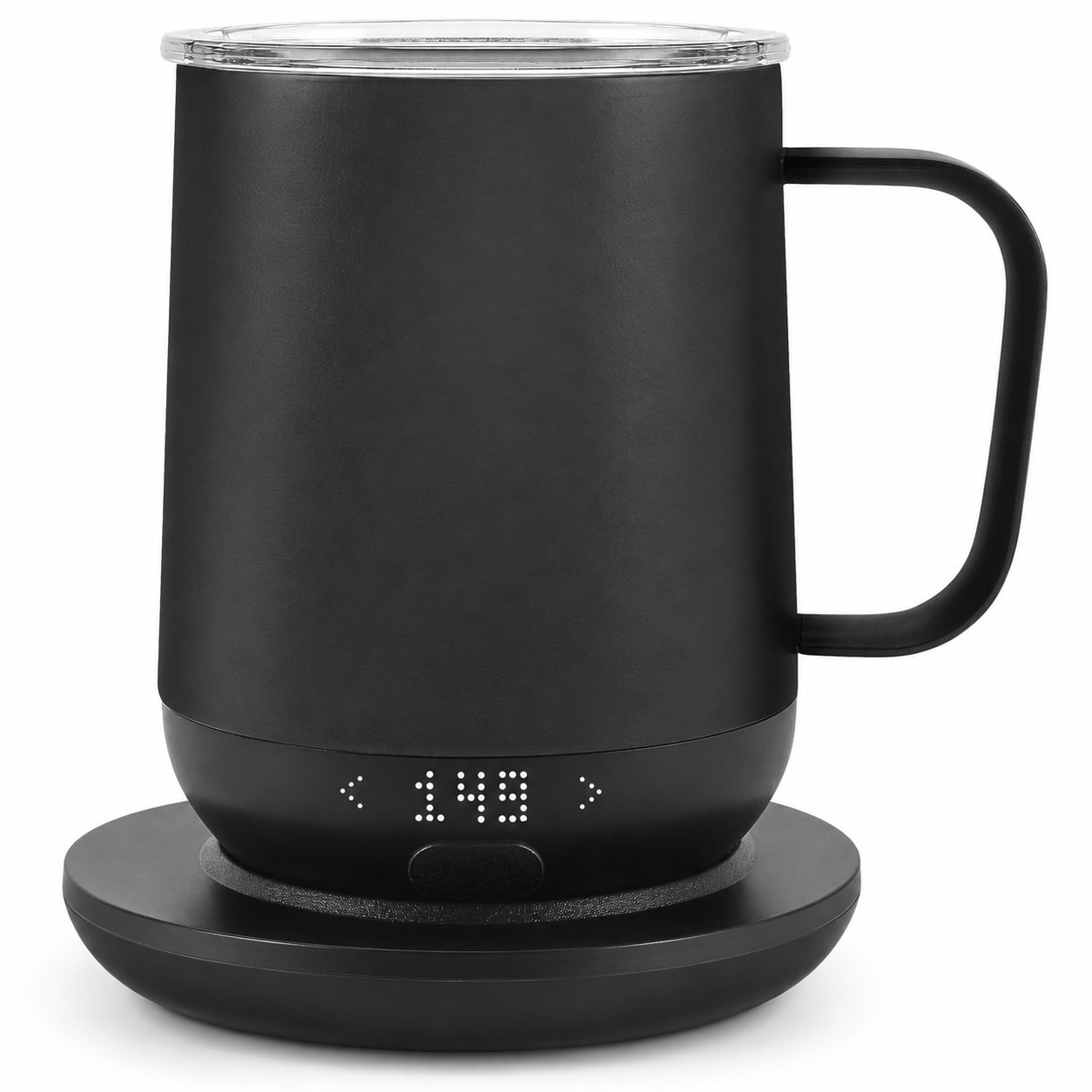 Etokfoks  12 oz Black Stainless Steel Double Walled Vacuum Insulated Heated Coffee Mug with Spill Resistant Lid 1 Piece