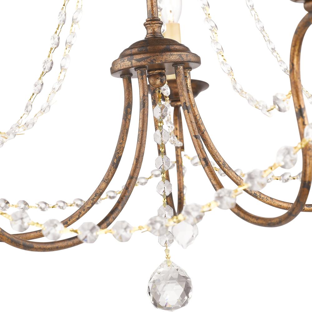 Venetian Golden Bronze Crystal 5-Light Mini Chandelier