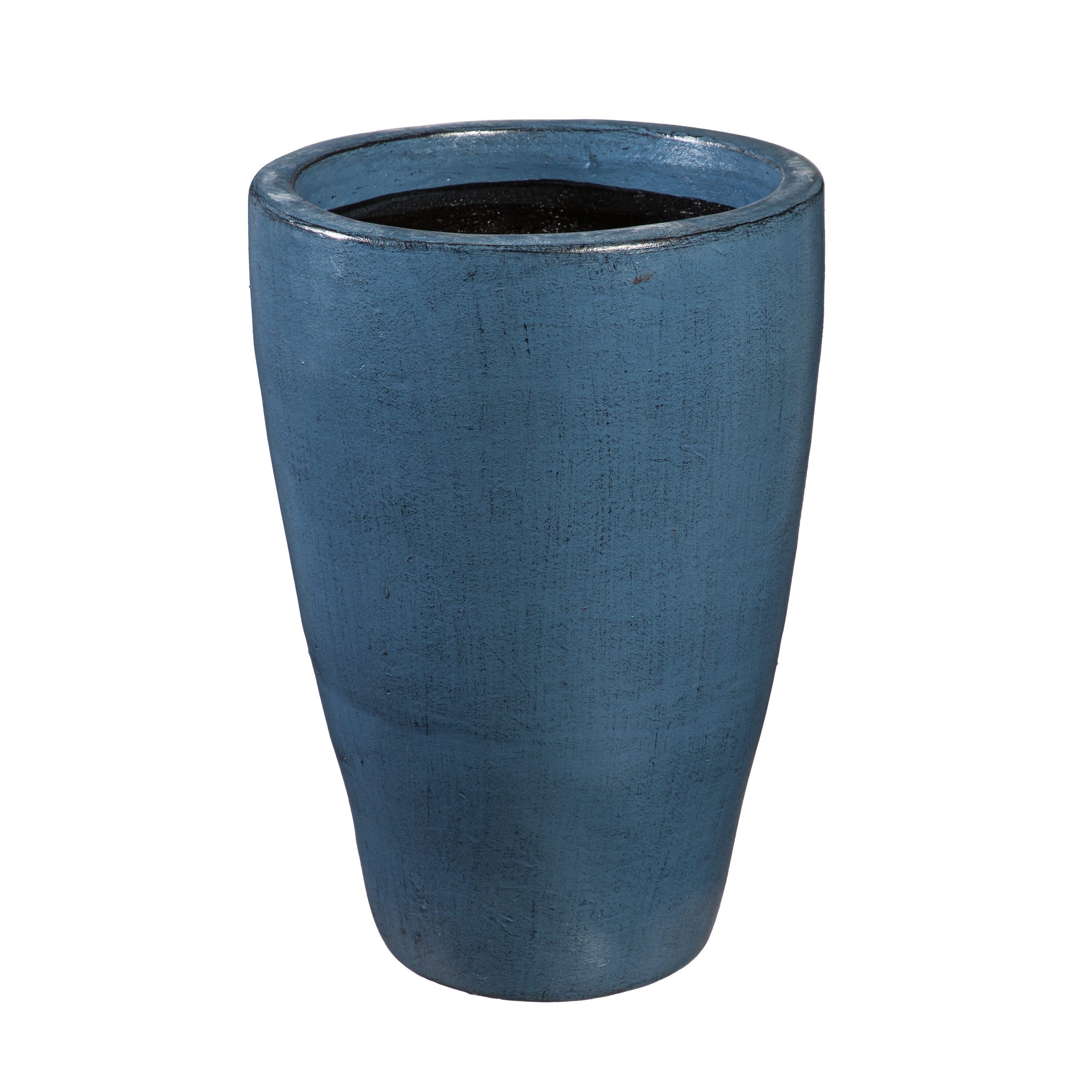 Style Selections ZLW84G2497D Urn 15.0-in W x 22-in H x 15-in D Blue Clay Indoor/Outdoor Planter