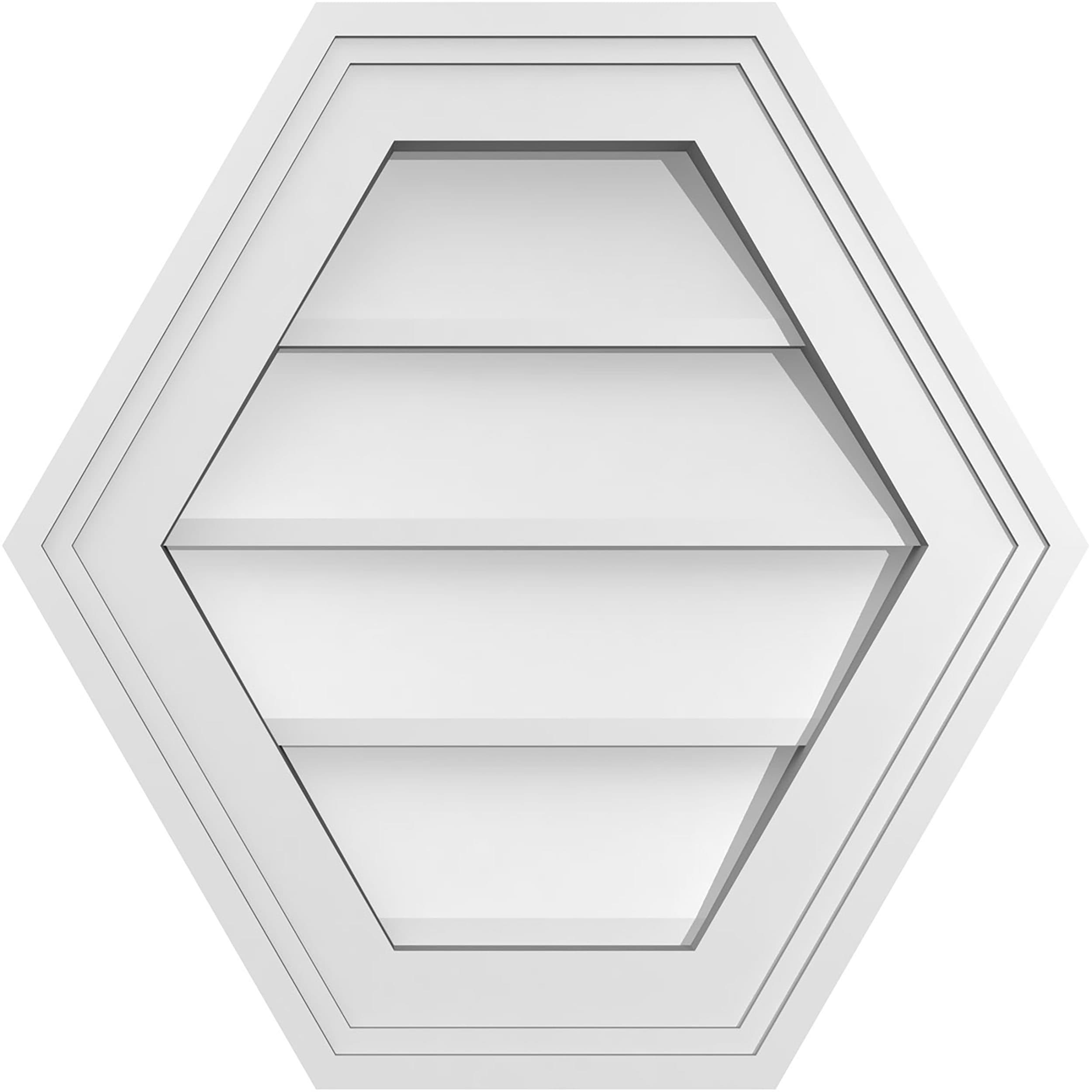 Ekena Millwork GVPHP16X1602SN 16-Inches x 16-Inches Off-white Peaked PVC Gable Louver Vent