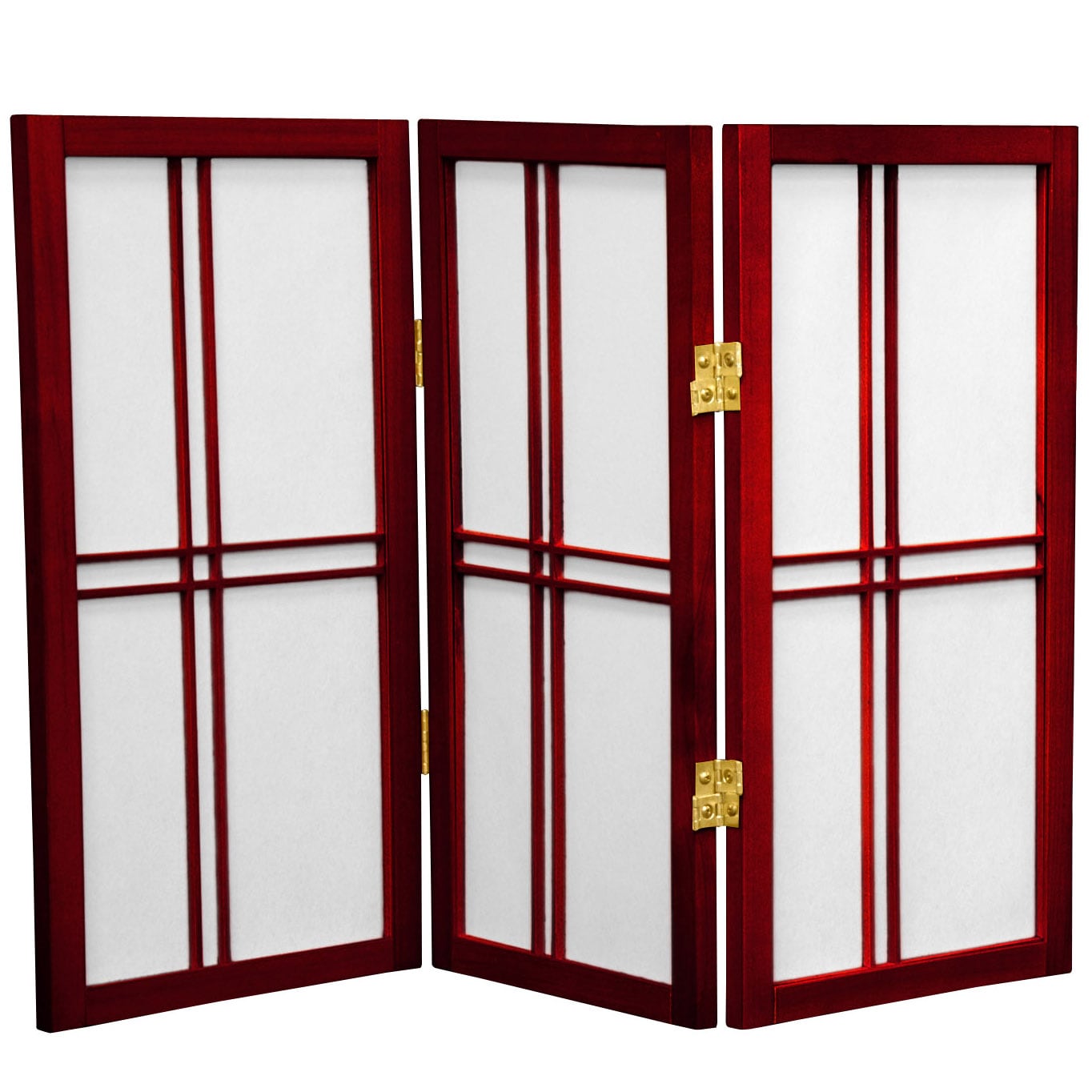 Red Lantern DC24-RWD-3P 3 -Panel Rosewood Wood Folding Shoji Style Room Divider