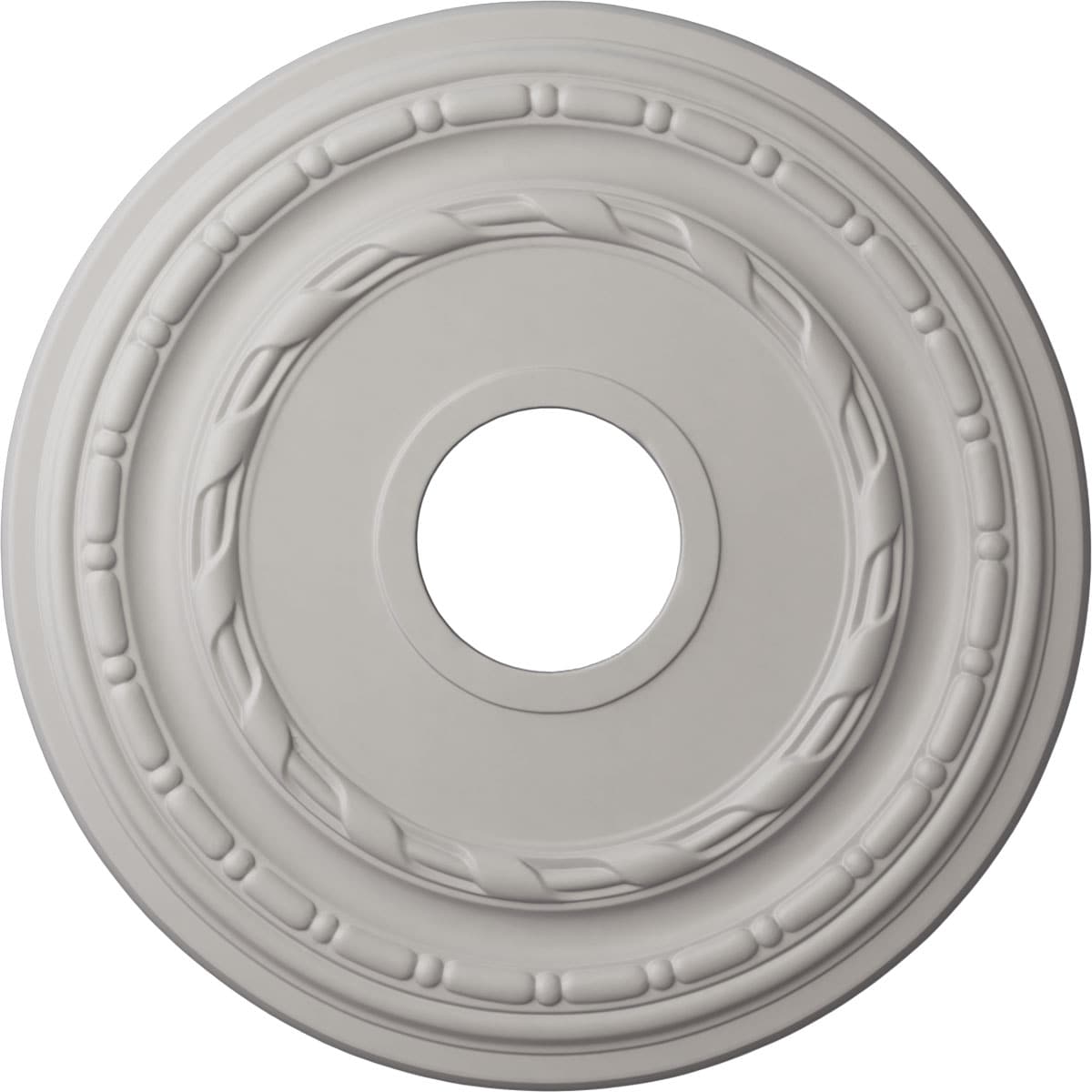 Ekena Millwork CM15DUUWF Dublin 15.375-in W x 15.375-in L Painted Ultra Pure White Polyurethane Whole Ceiling Medallion