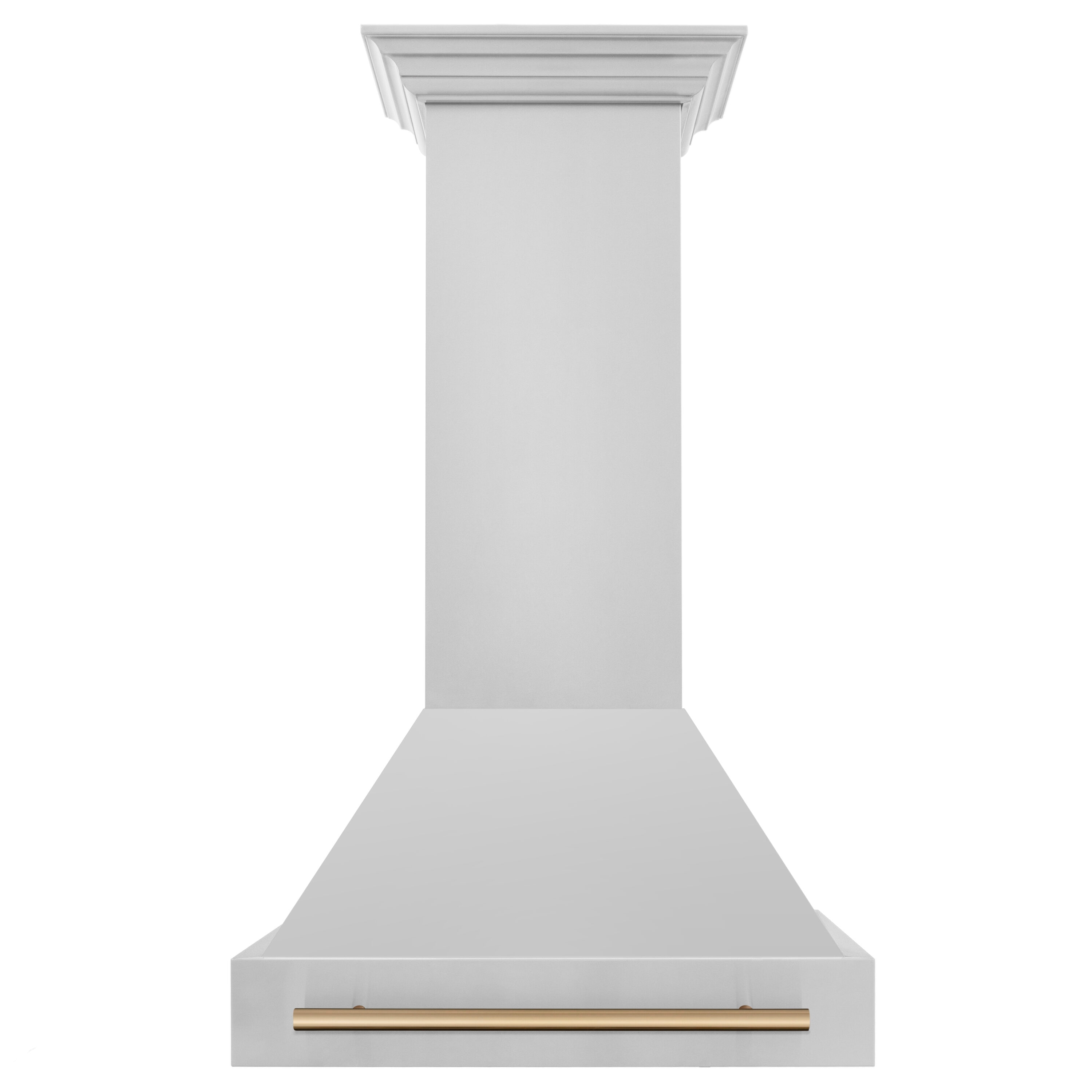 ZLINE KITCHEN & BATH 8654STZ-30-CB 30 inch Ducted 400-CFM Stainless Steel with Champagne Bronze Handle Wall-Mounted Range Hood