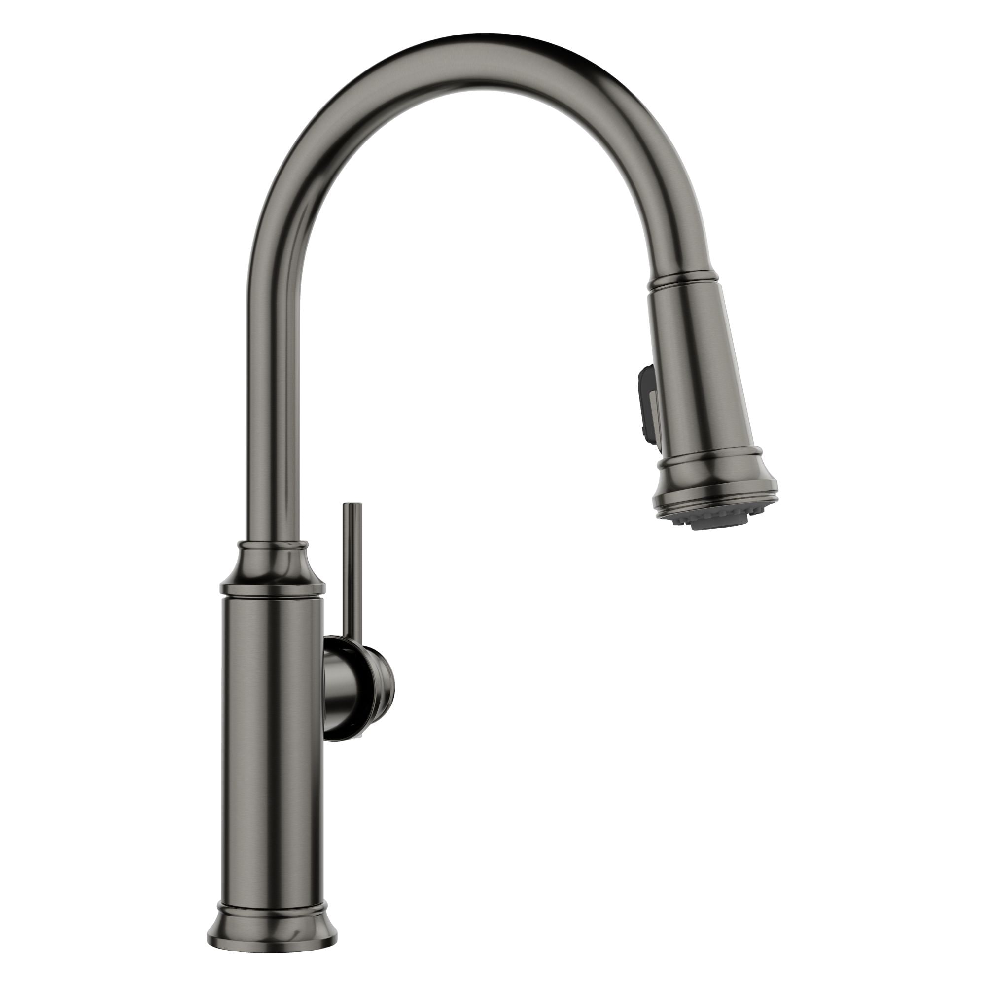 Blanco 443262 Satin Dark Steel Single Handle Deck-mount Pull-down Kitchen Faucet with Sprayer