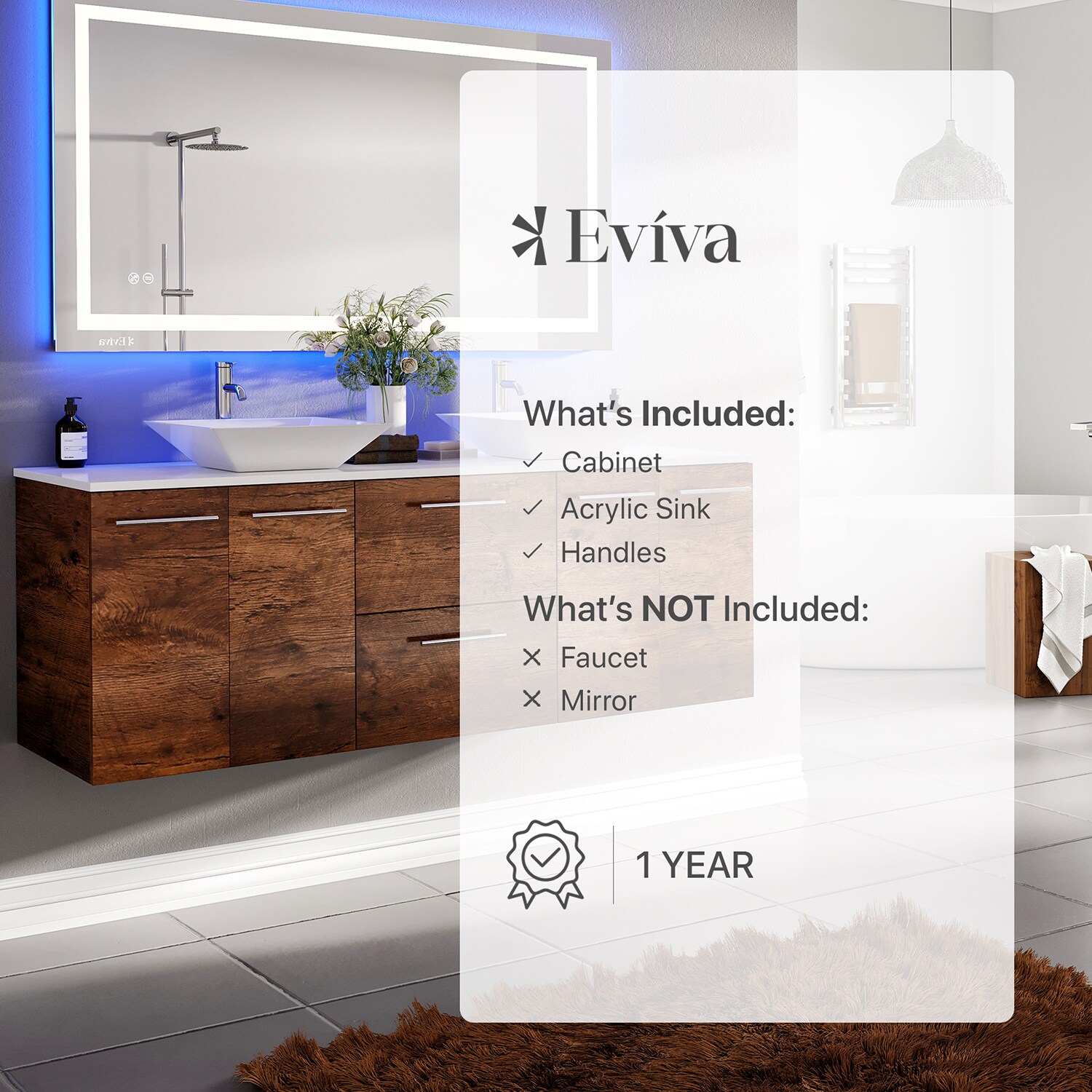 Eviva EVVN401-60RSWD Bath-Vanity-Combo - View #7