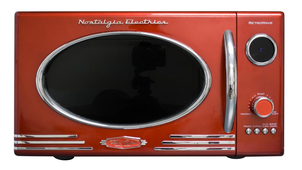 Nostalgia Retro 0.9 Cu. Ft. 800-Watt Countertop Microwave Oven - Ivory -  9313190