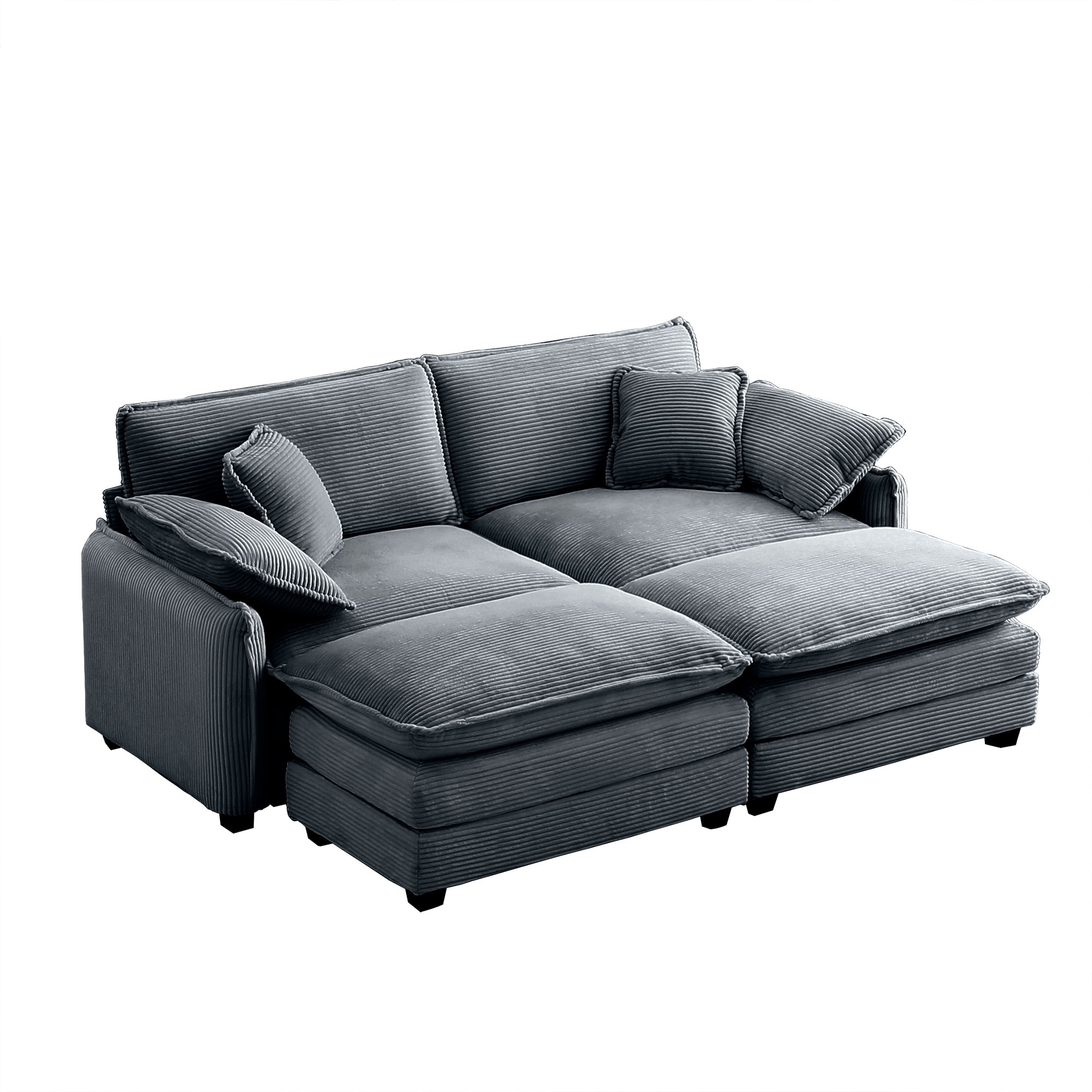 Bybafun YA3700357 81-in Modern Gray 2 -seater Sectional