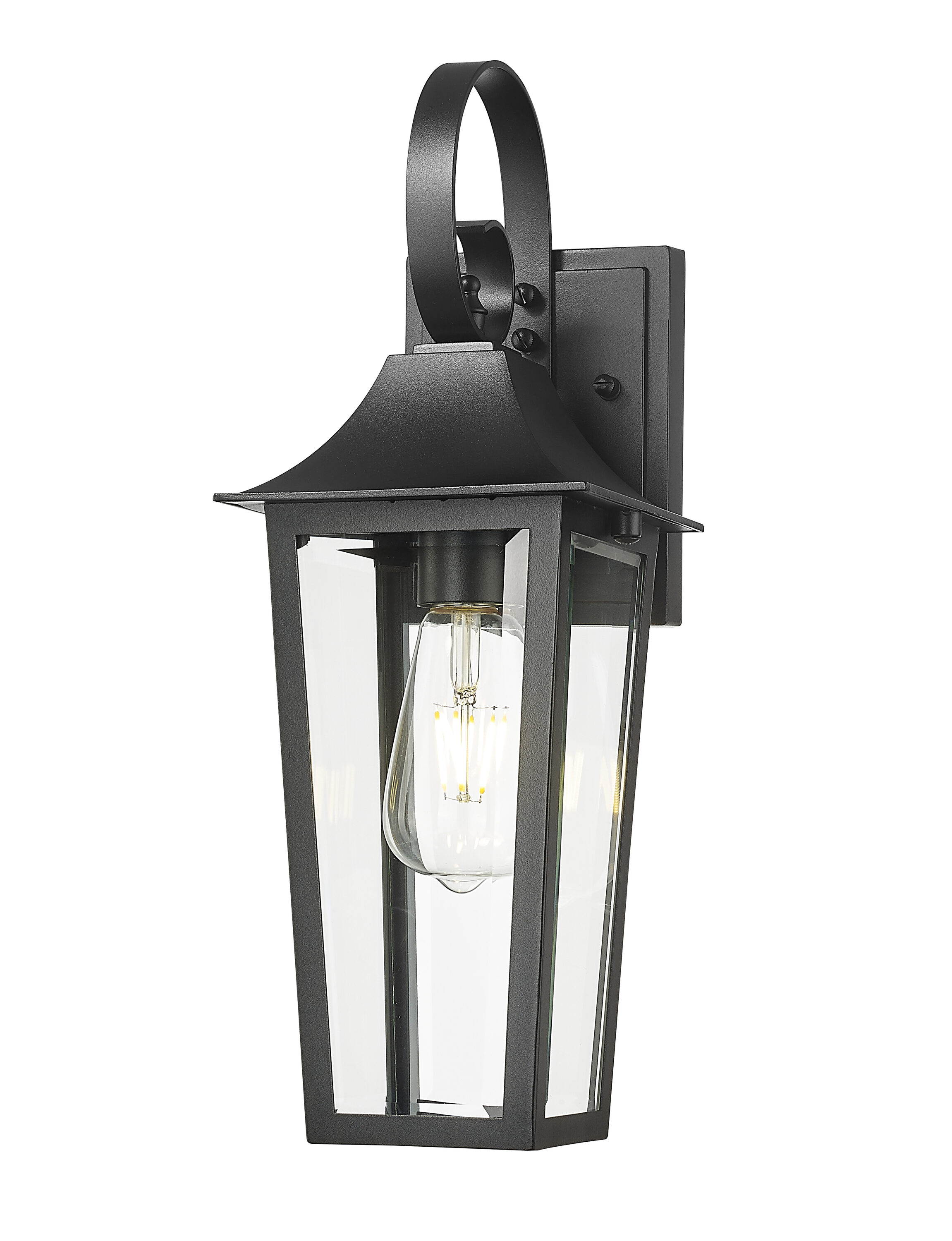 Gannon Black Dimmable Outdoor Wall Lantern