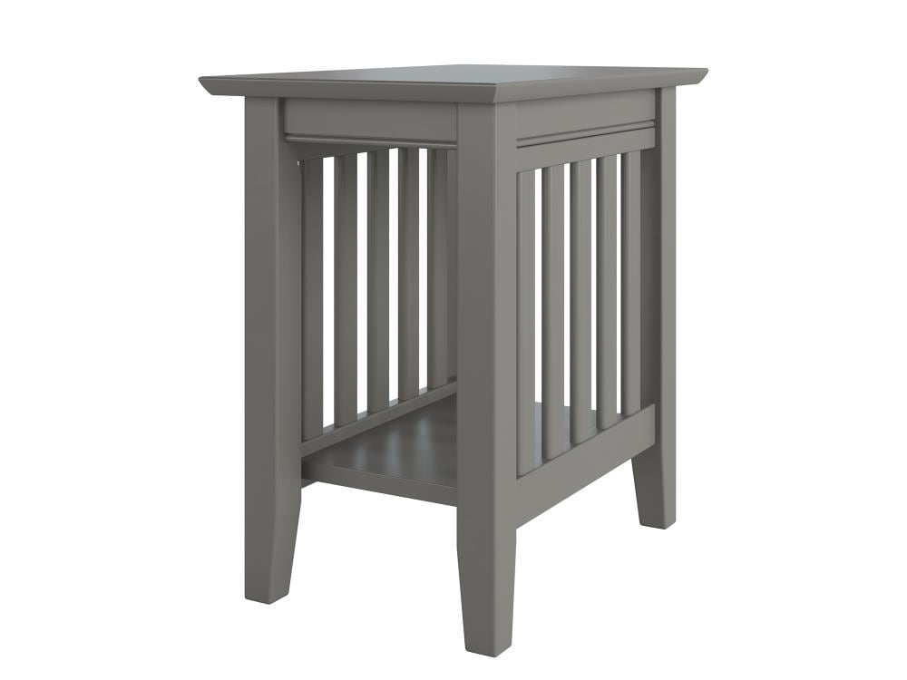 Afi Furnishings Mission Grey Wood, White Shaker End Table
