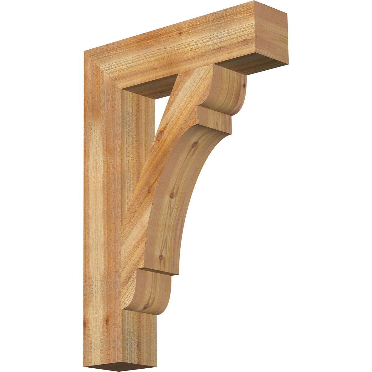 Ekena Millwork BKT06X26X38OLY05RWR Olympic block rough sawn 6-in x 26-in x 38-in Western red cedar Brown Wood Standard bracket