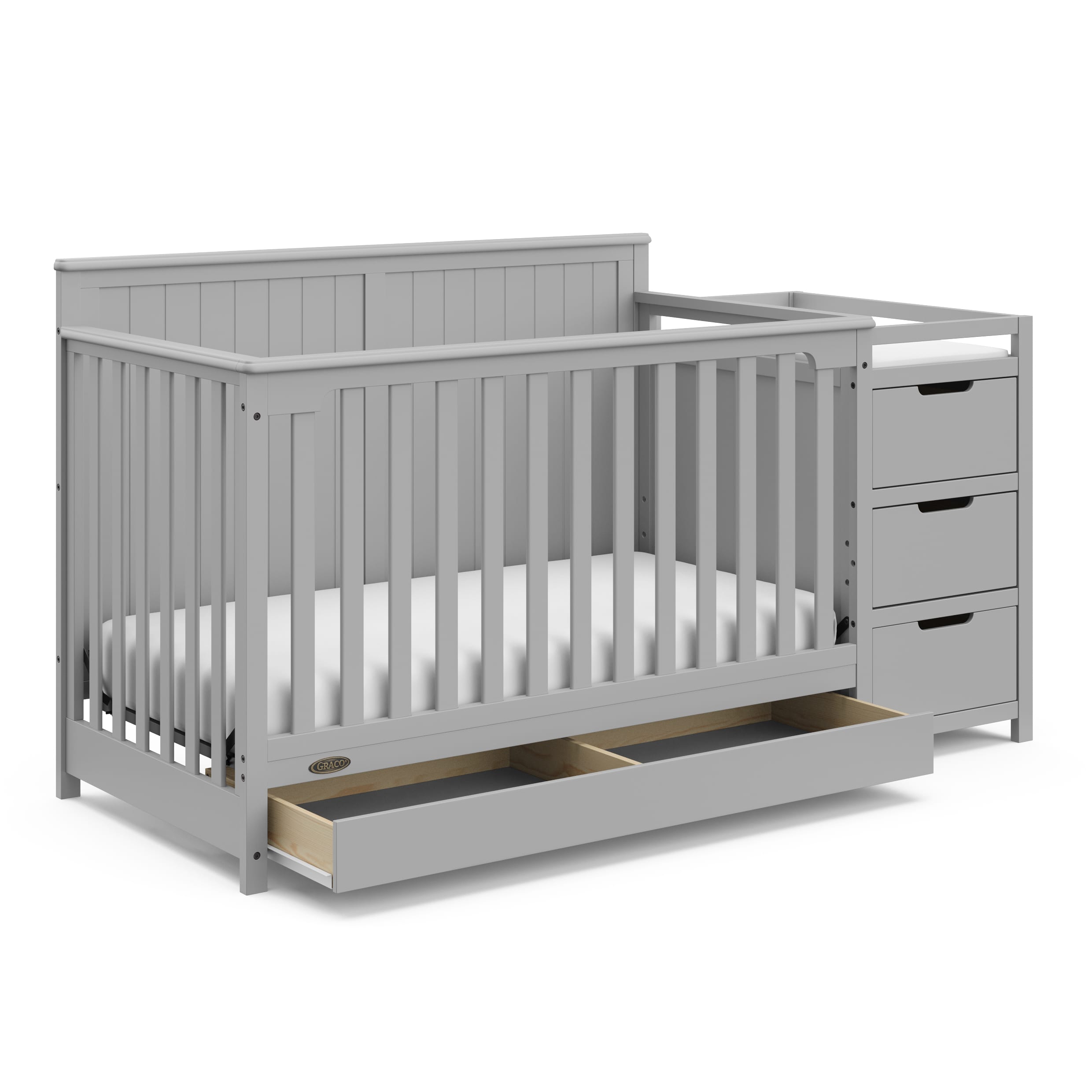 Graco 04586-70F  Hadley 4-in-1 Pebble Gray Convertible Crib