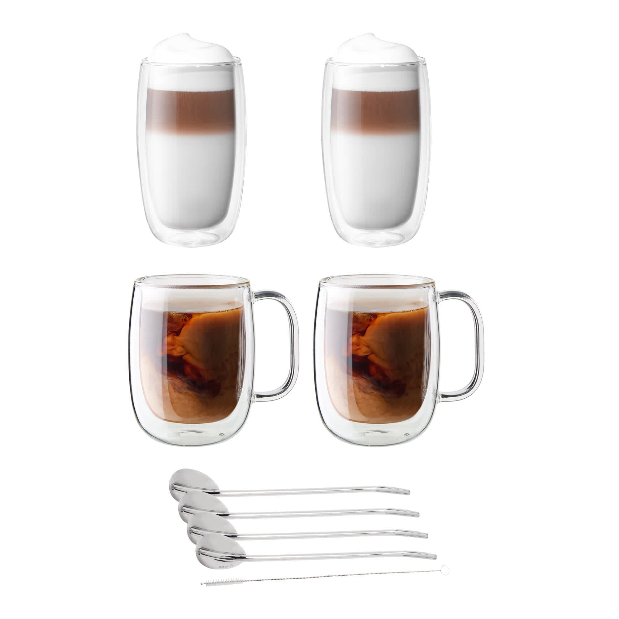 Zwilling Sorrento Double-Wall Coffee and Beverage 9-pc Glassware Set #39500-119