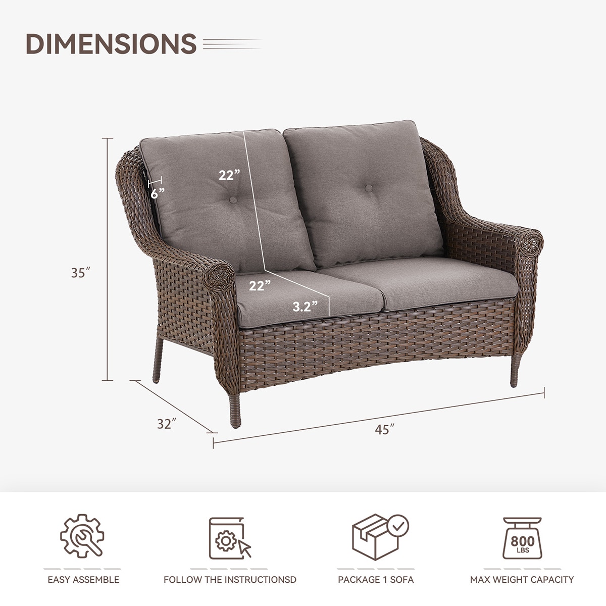 Rilyson FSPBR12-3 Patio-Sofas-Daybeds - View #4
