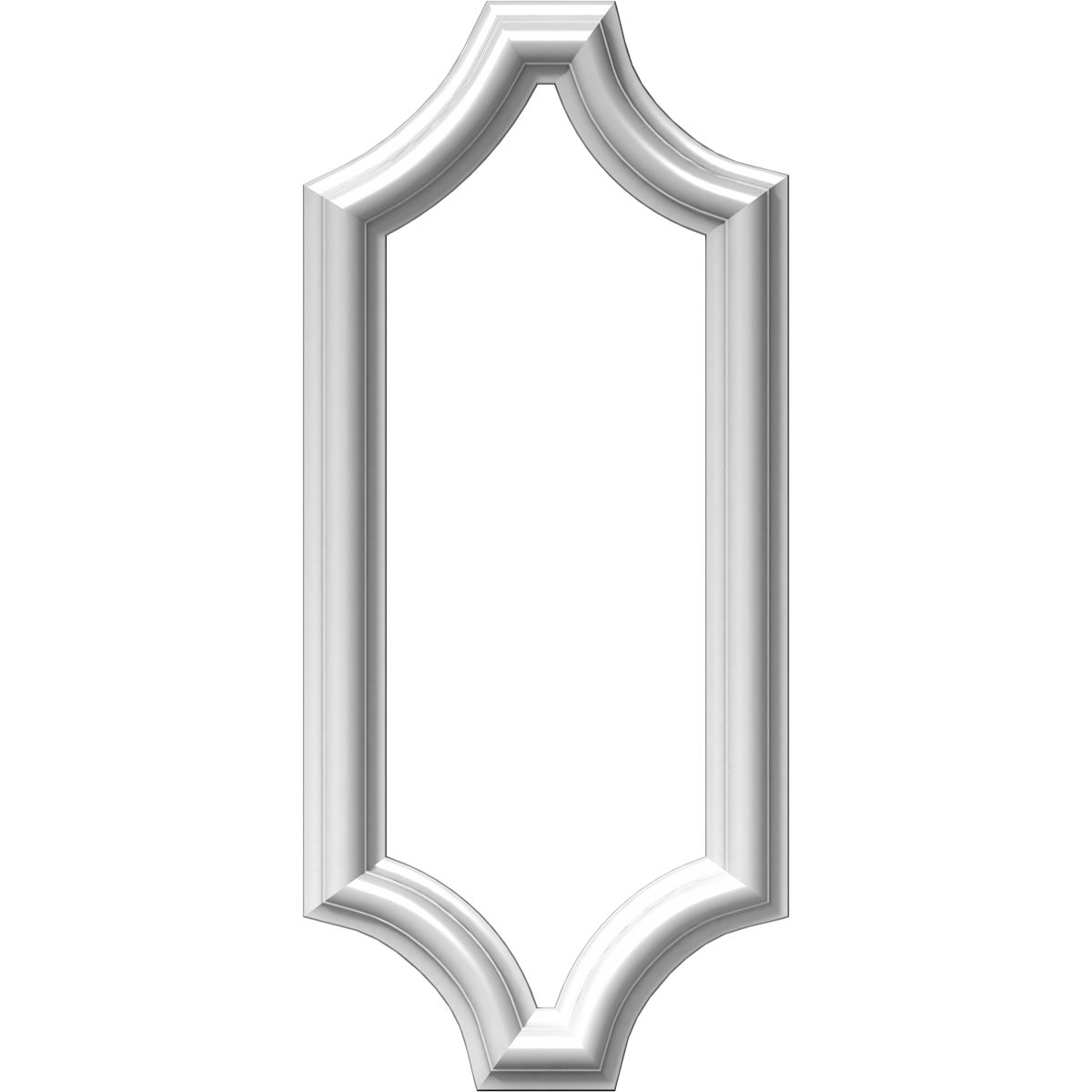 Ekena Millwork PNL08X20AS-02 Ashford Molded Scalloped Wainscot 8-in x 20-in Primed Urethane 496428 Preassembled Picture Frame Moulding