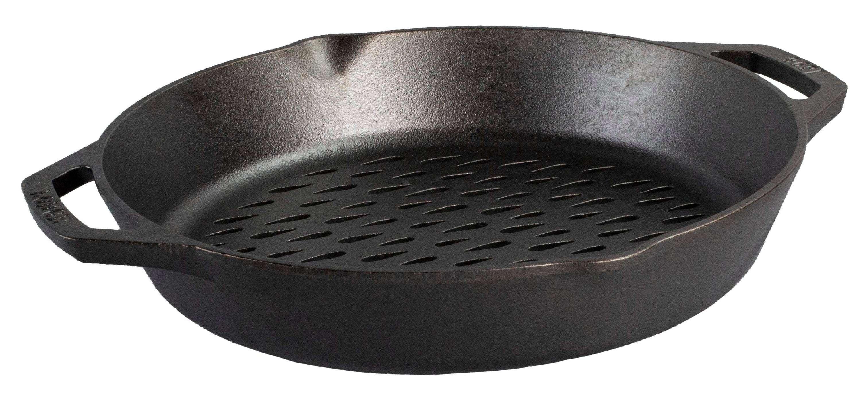 10 Inch Cast Iron BBQ Grill Skillet Perforated Bottom