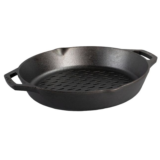Lodge Cast Iron 12 Inch Cast Iron Dual Handle Grilling Basket - Spatula  Friendly Design - Large Perforated Cooking Surface - Grill Cookware in the  Grill Cookware department at