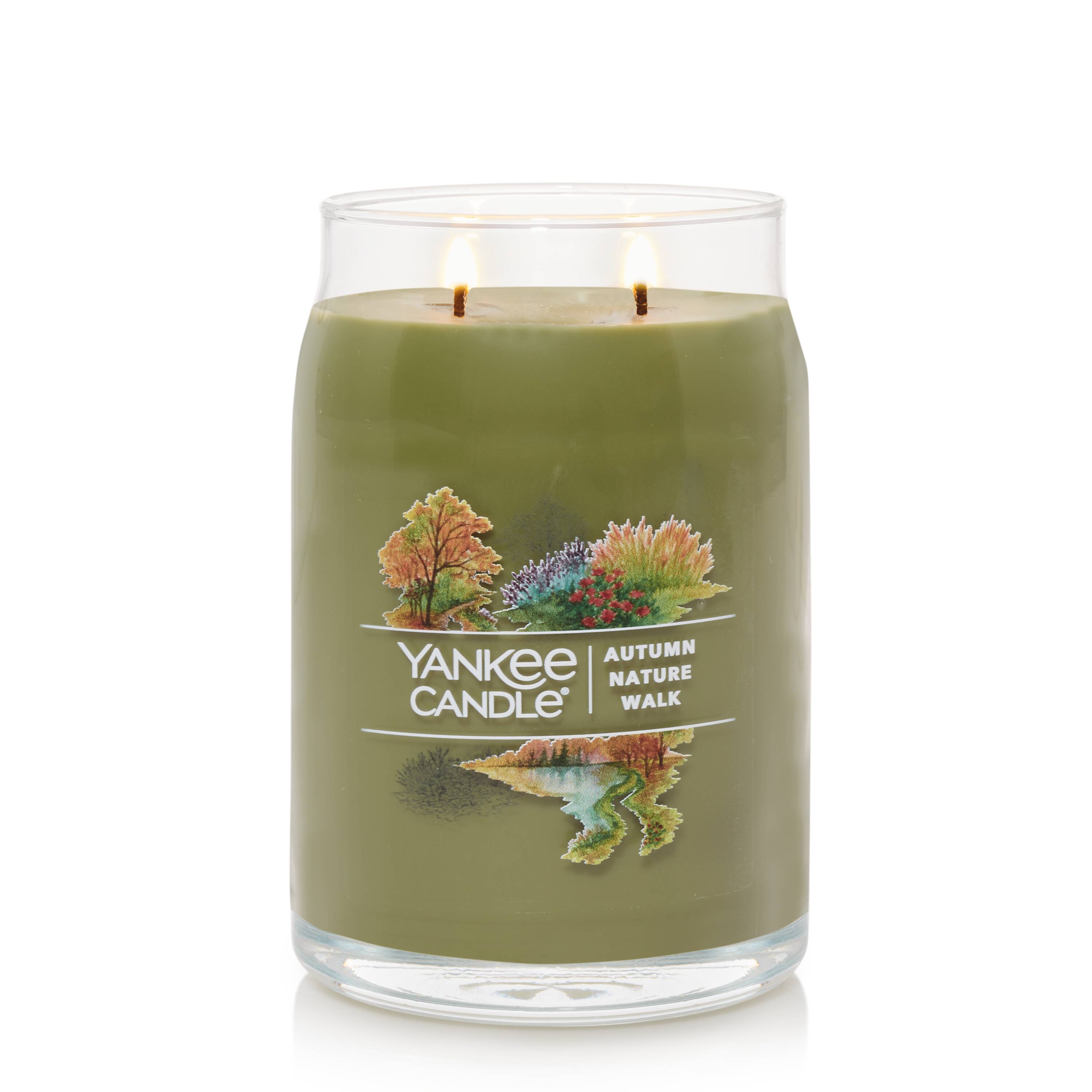 The Yankee Candle Company 2-Wick Autumn Nature Walk Green Jar Candle  (Signature) in the Candles department at