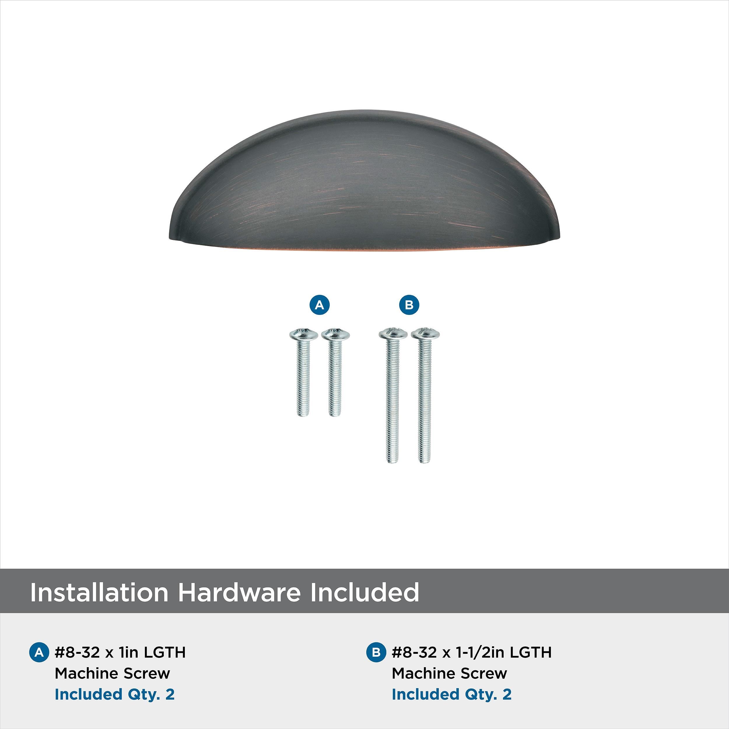Oil Rubbed Bronze 3" Traditional Cup Pull with Mounting Hardware