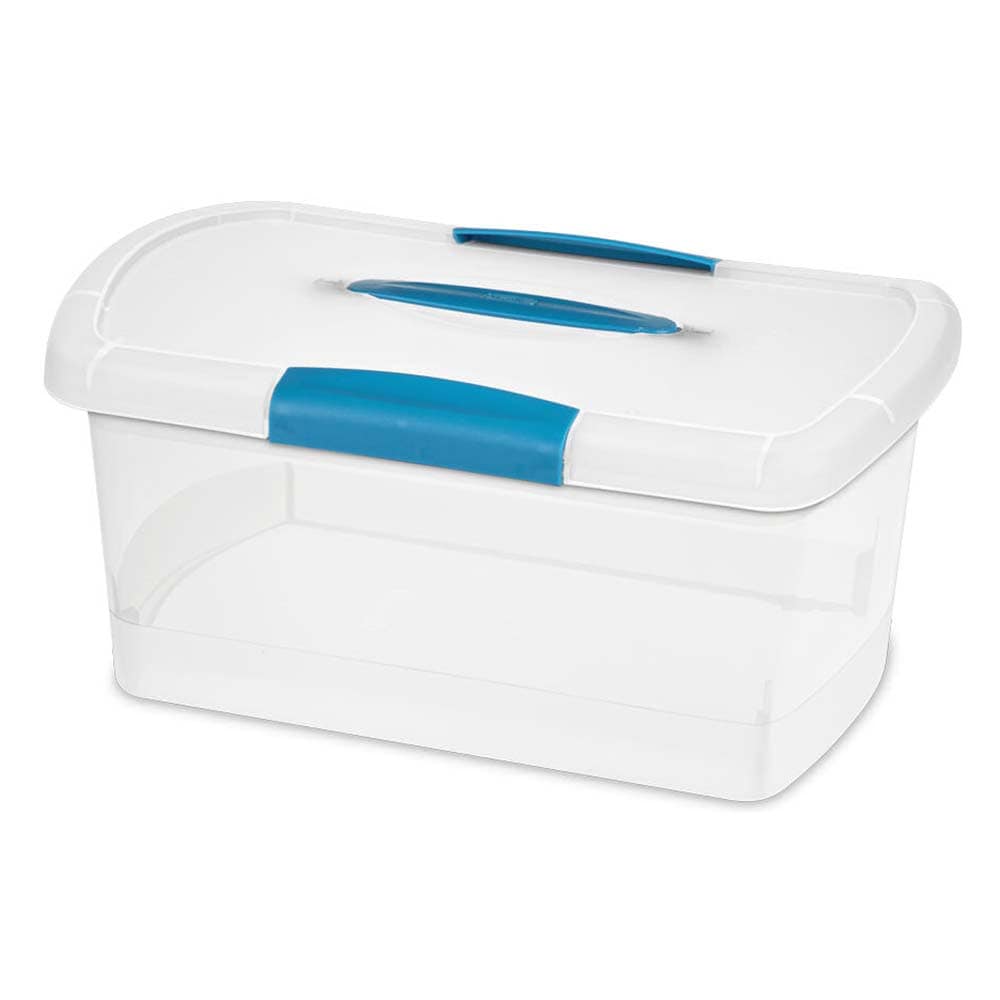 6 Packs Small Plastic Container Box, Latching Storage Bins with Handle