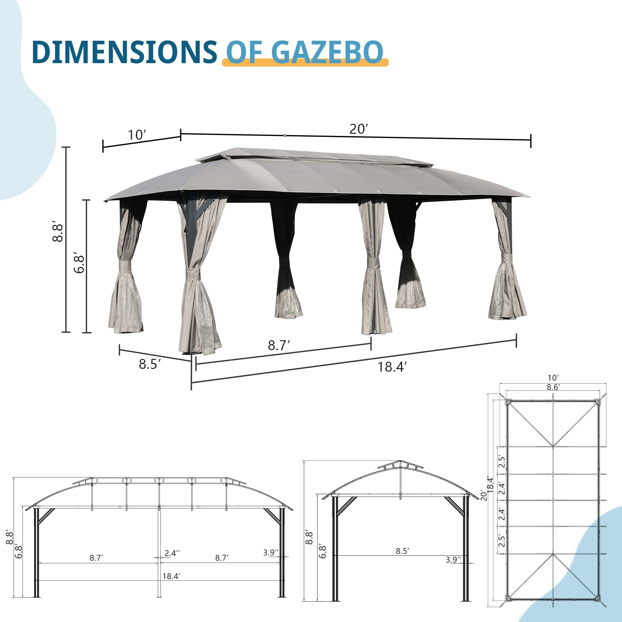 BABOOM BOM-9S00084-OR Wood-Resin-Gazebos - View #2
