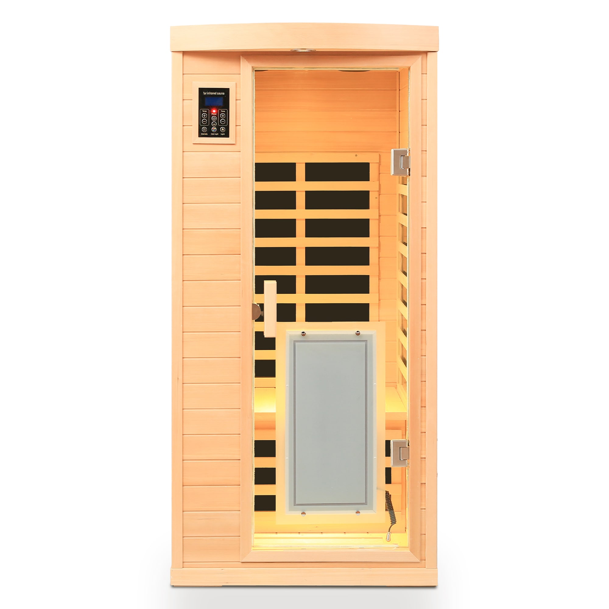 Xspracer  1-Person Indoor Hemlock infrared Sauna with 8 Far-Infrared Carbon Crystal Heaters and Chromotherapy