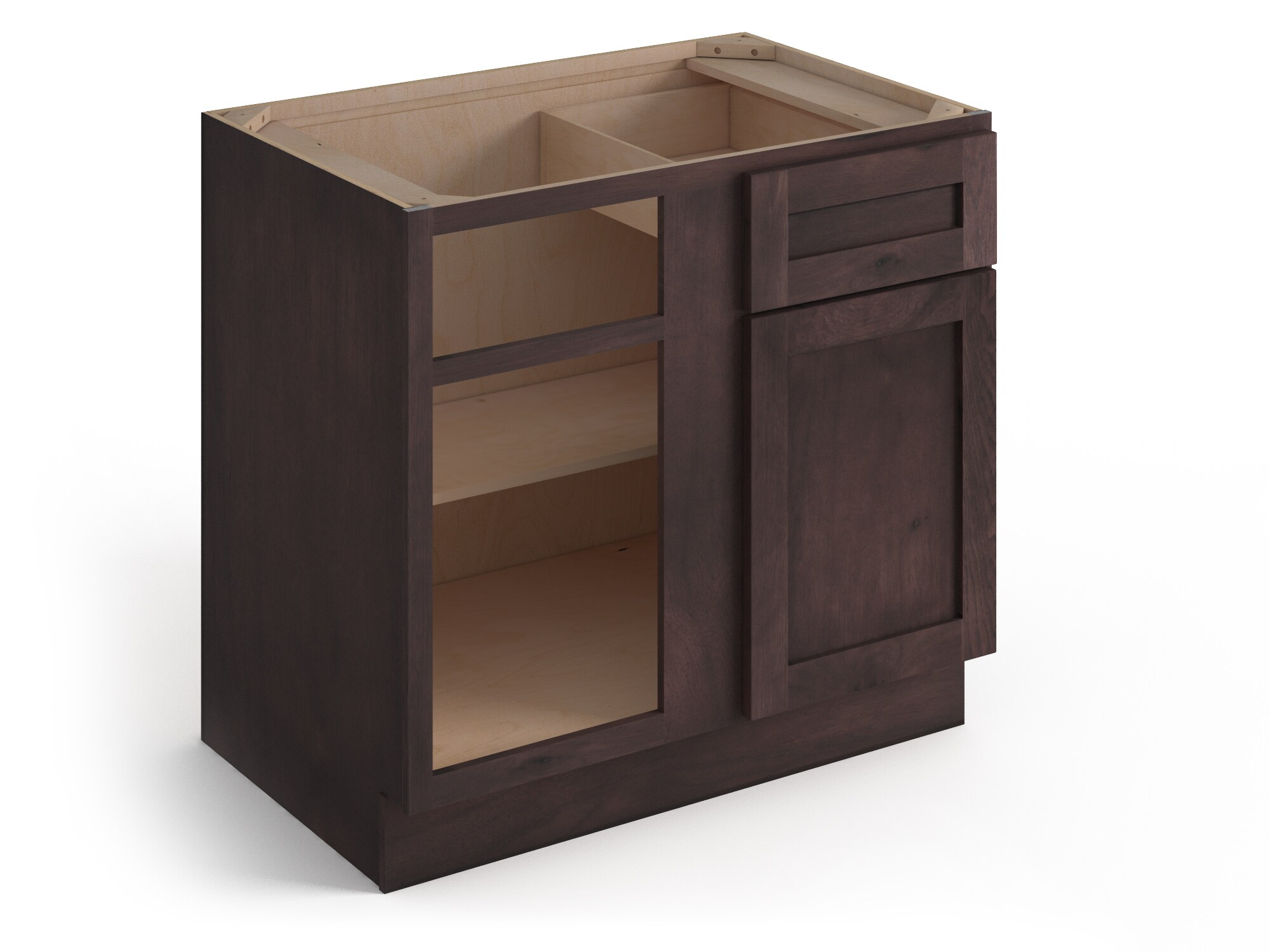 Valleywood Cabinetry 39 In W X 345 In H X 24 In D Rustic Hickory Blind 1 Drawer Corner Base 4391