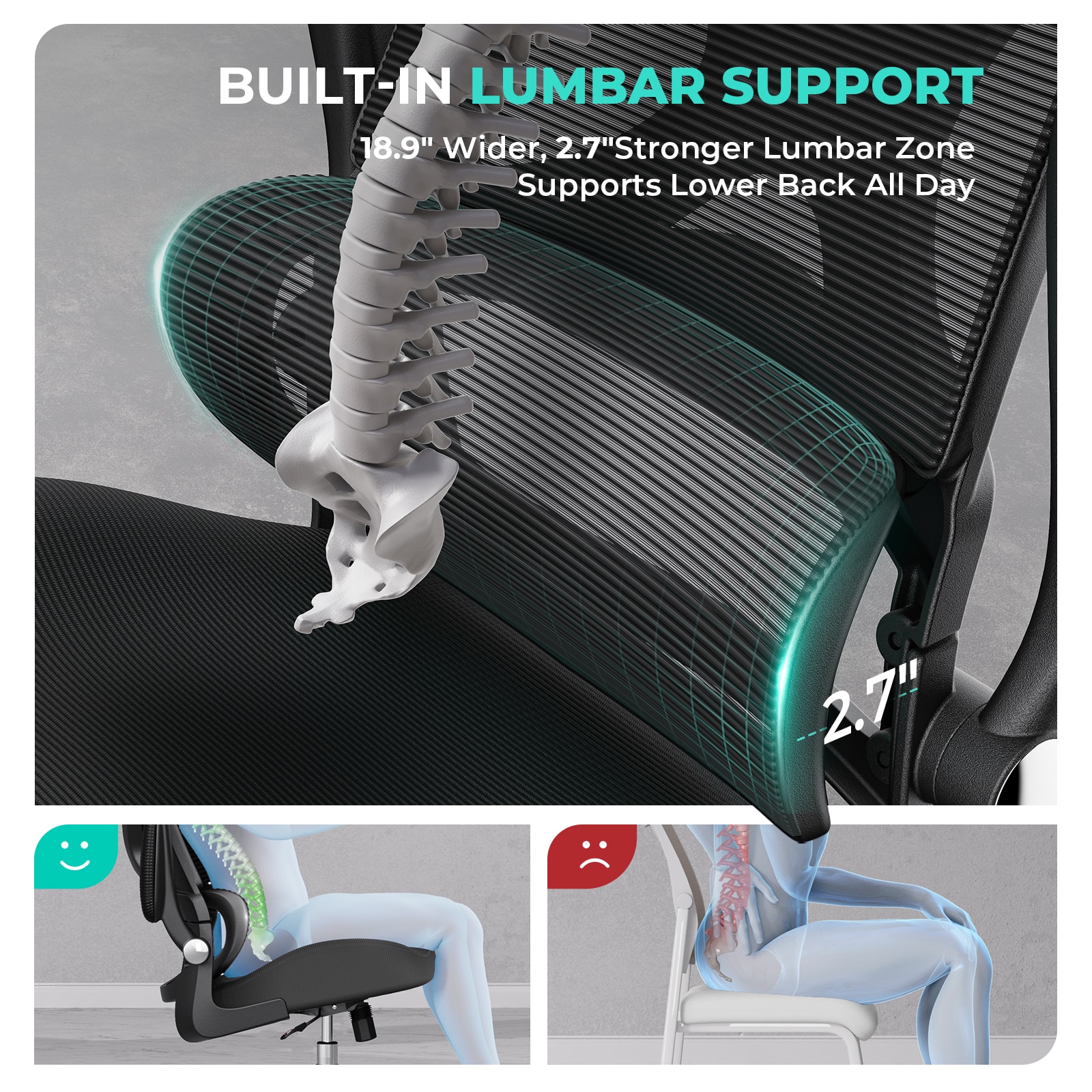 Wooakway OC028-BK Office-Chairs - View #2