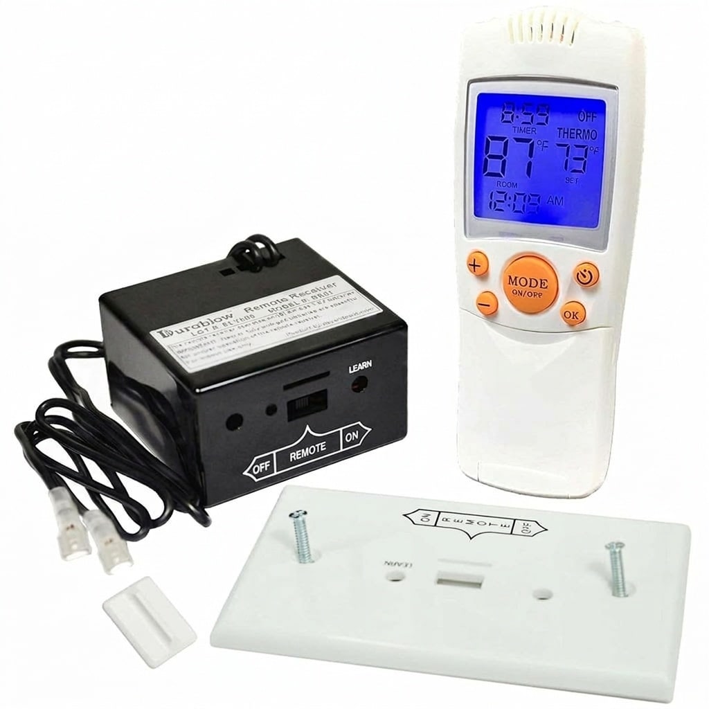 Misopily Gas Fireplace Remote Control Kit with Thermostat Timer Backlit LCD Transmitter Receiver Replaces Wall Switch for Millivolt Valve #L05MS09029