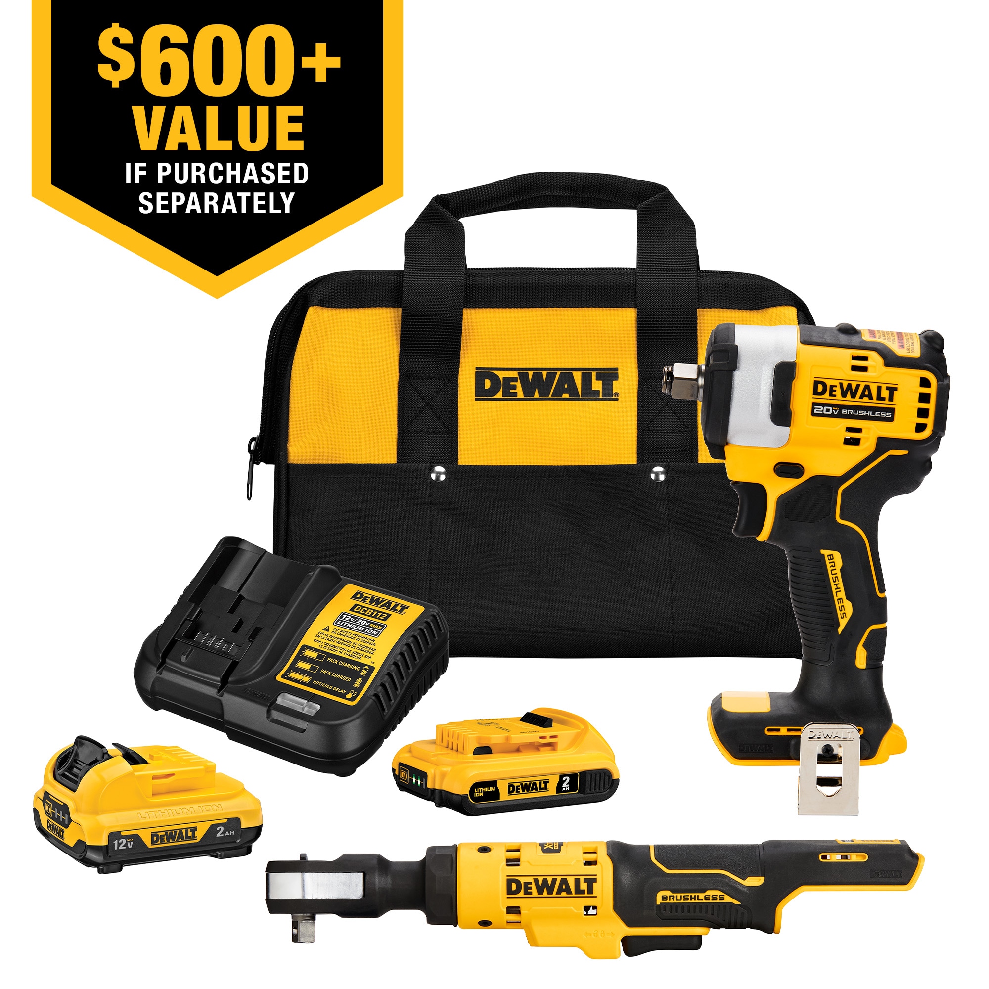 DEWALT 12V/20V MAX 2-Tool Combo Kit, with (1) 12V (1) 20V Battery, Charger and Tool Bag in the Power Tool Combo Kits department at Lowes.com