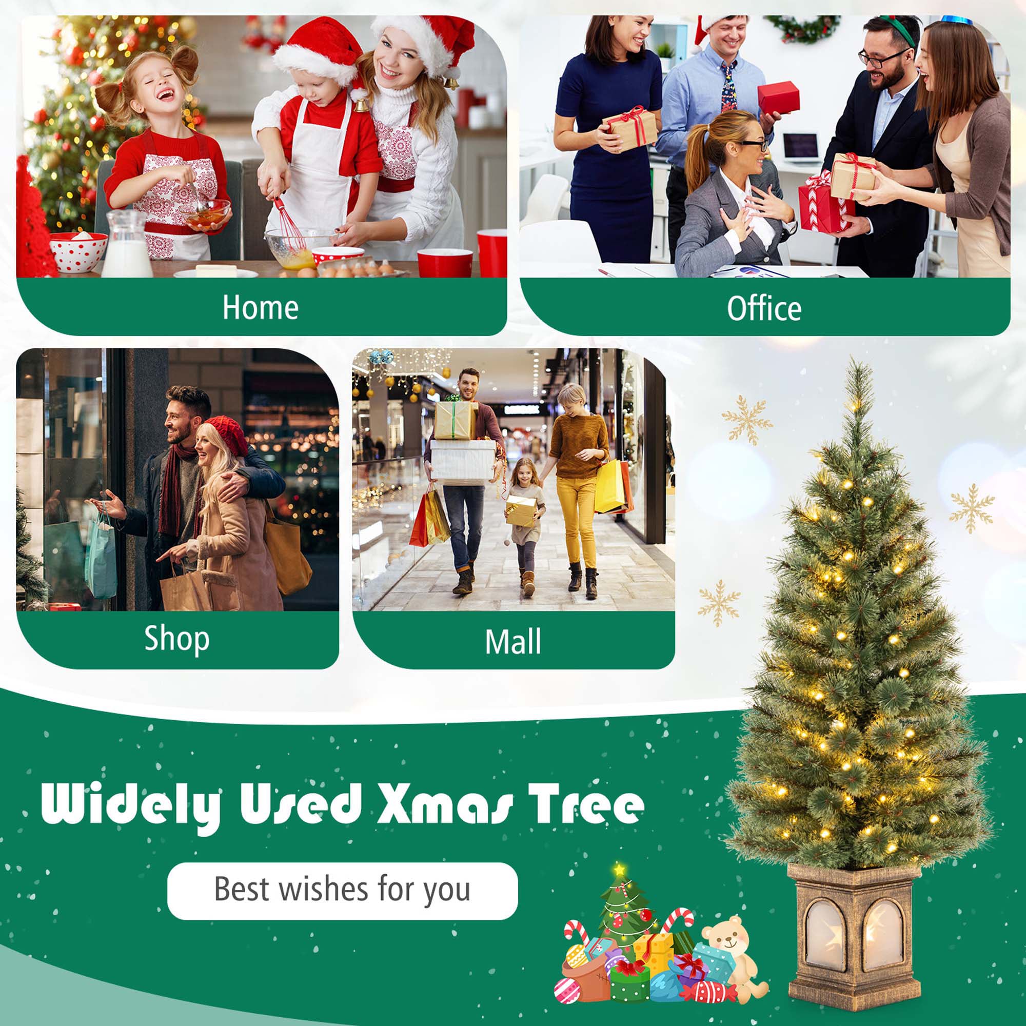 Costway LWS00764 Artificial-Christmas-Trees - View #3