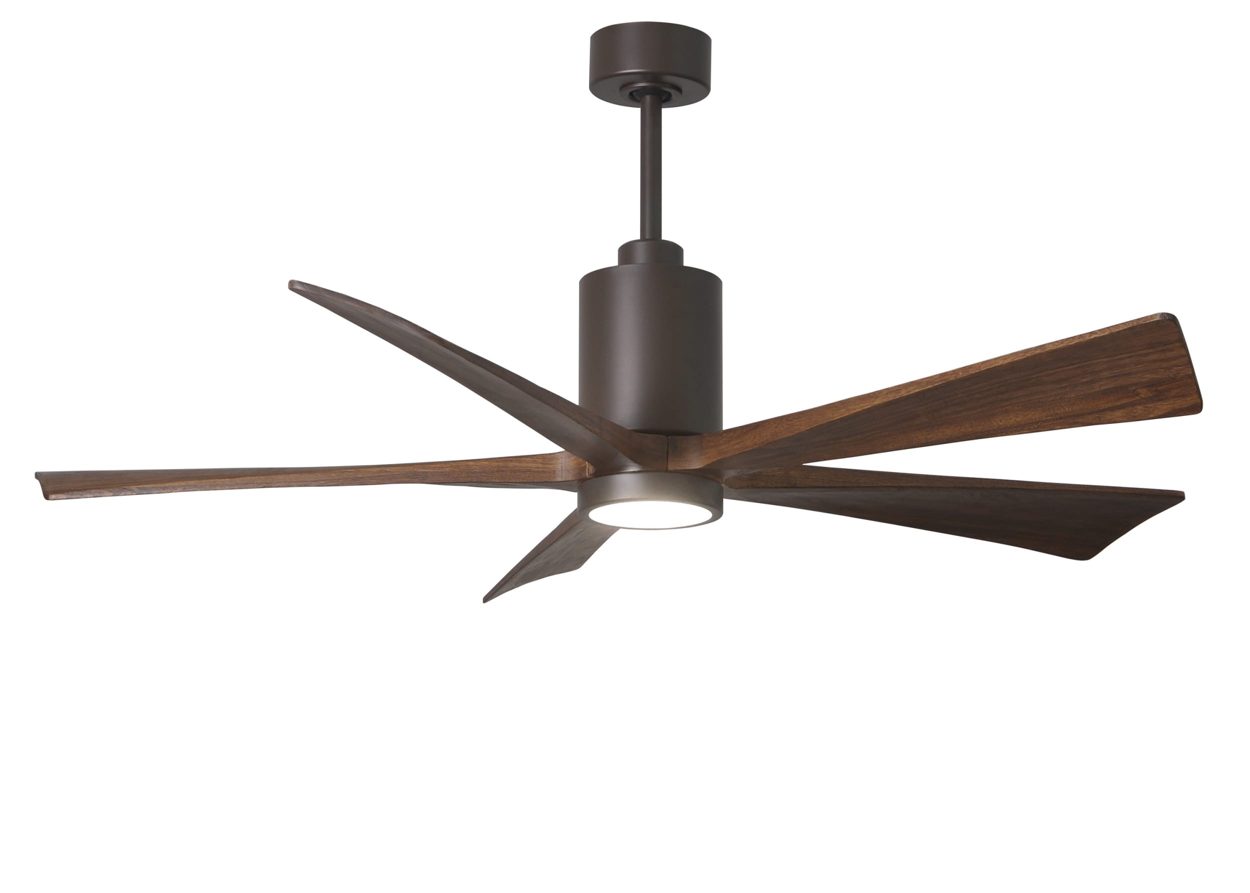 Matthews Fan Company PA5-TB-WA-60 Patricia-5 60-in Color-Changing Integrated LED Outdoor Textured Bronze with Walnut Tone Blades Ceiling Fan With Light - Remote Included ( 5 -Blade )