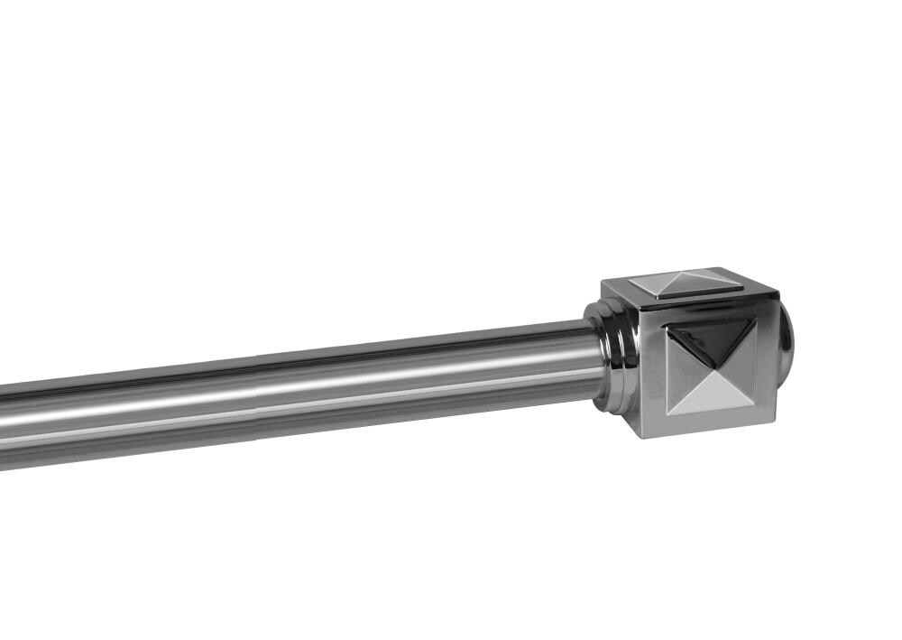 Elegant Home Fashions RO30086 Diamond 4-in to 72-in Chrome Tension Single Straight Adjustable Shower Curtain Rod