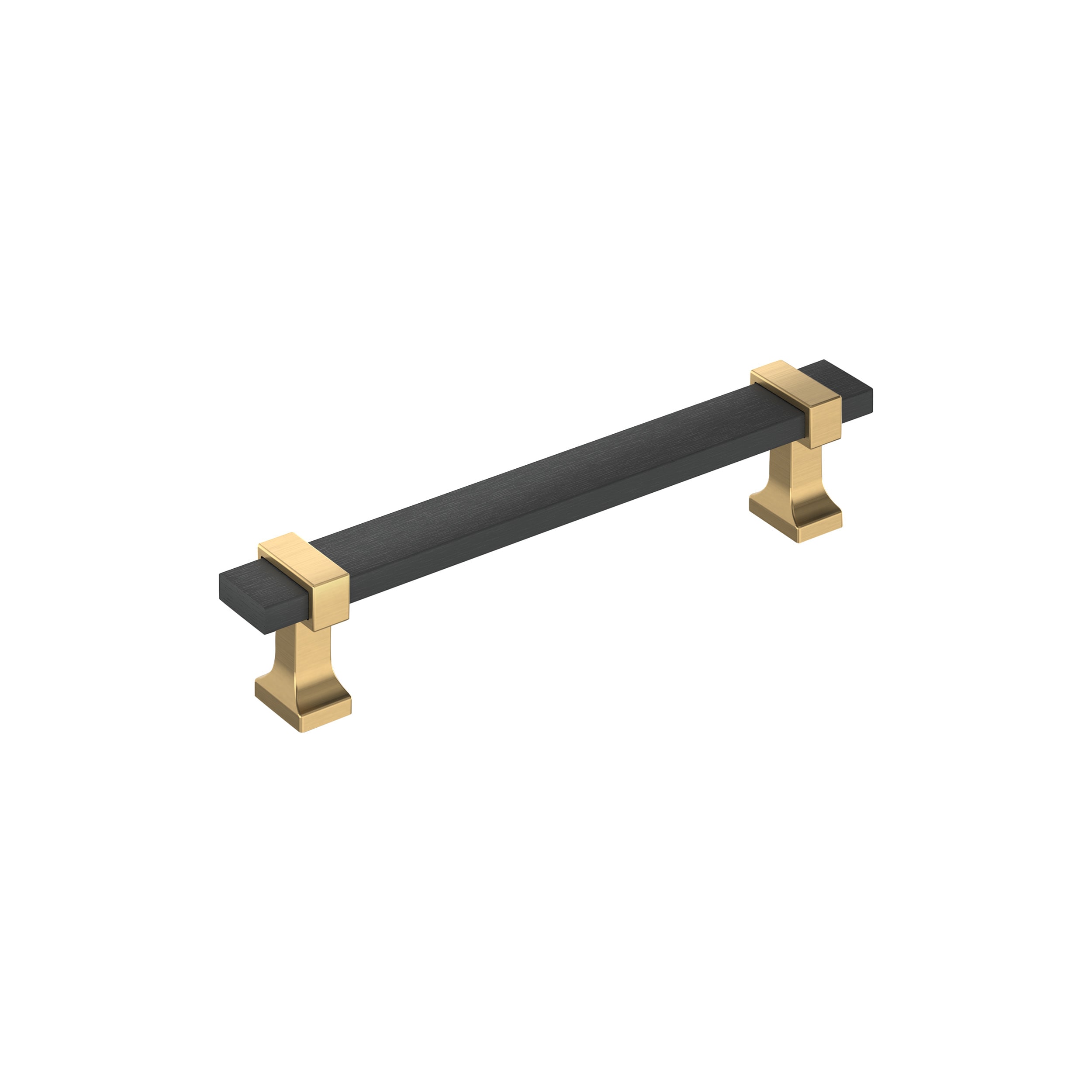 Amerock BP36682BMBCZ Overton 5-1/16-in , 128mm Center to Center Brushed Matte Black/Champagne Bronze Rectangular Bar