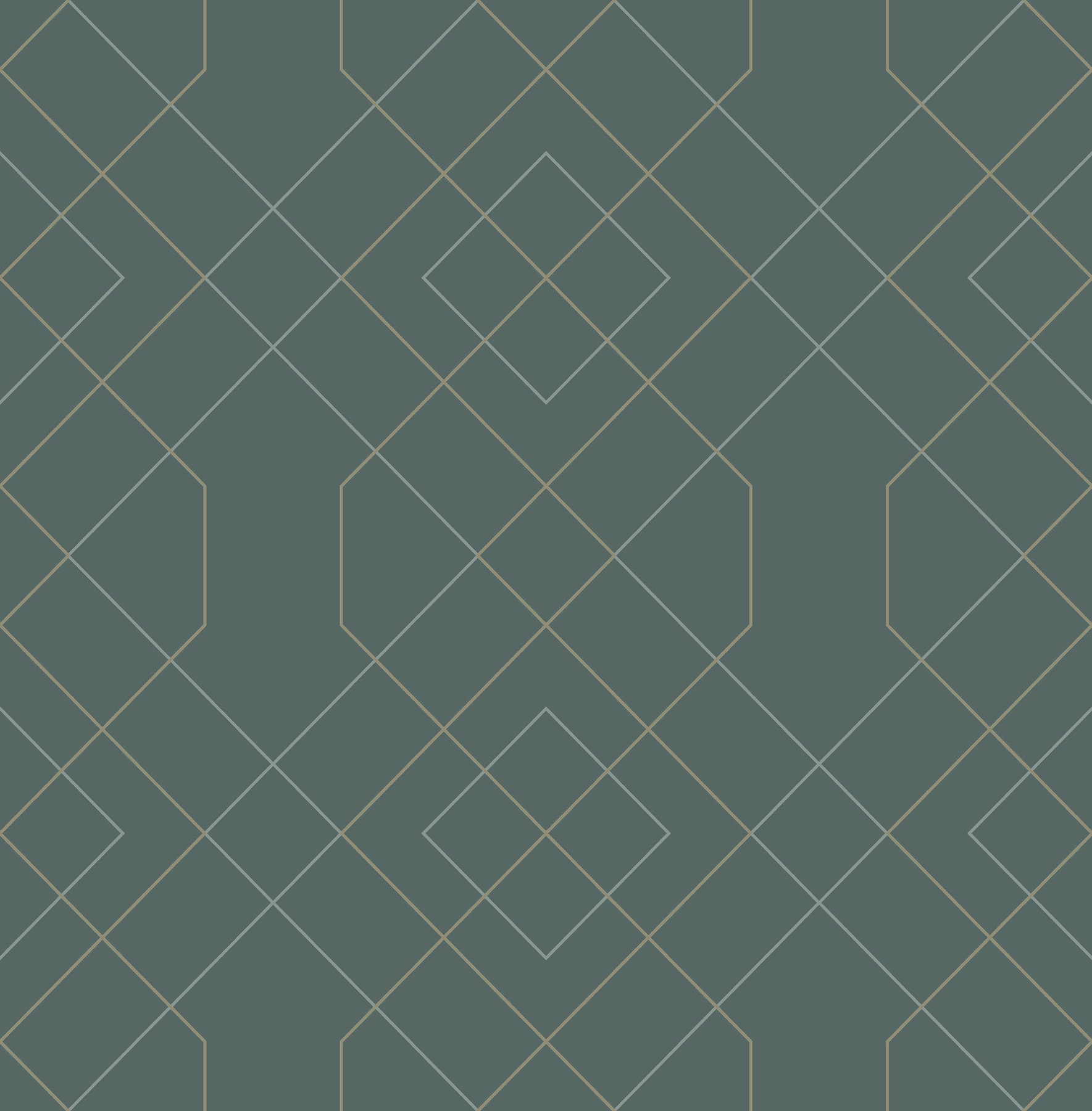 Scott Living 2964-25911 56.4-Sq. Feet Teal Non-woven Geometric Unpasted Wallpaper